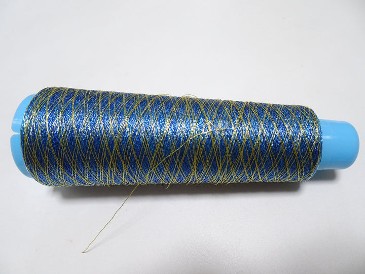 Special price!! Japanese Vintage Rare Metallic thread 3-color gradient gold / blue / silver Weaving & embroidery 1000M 16690  0.35mm