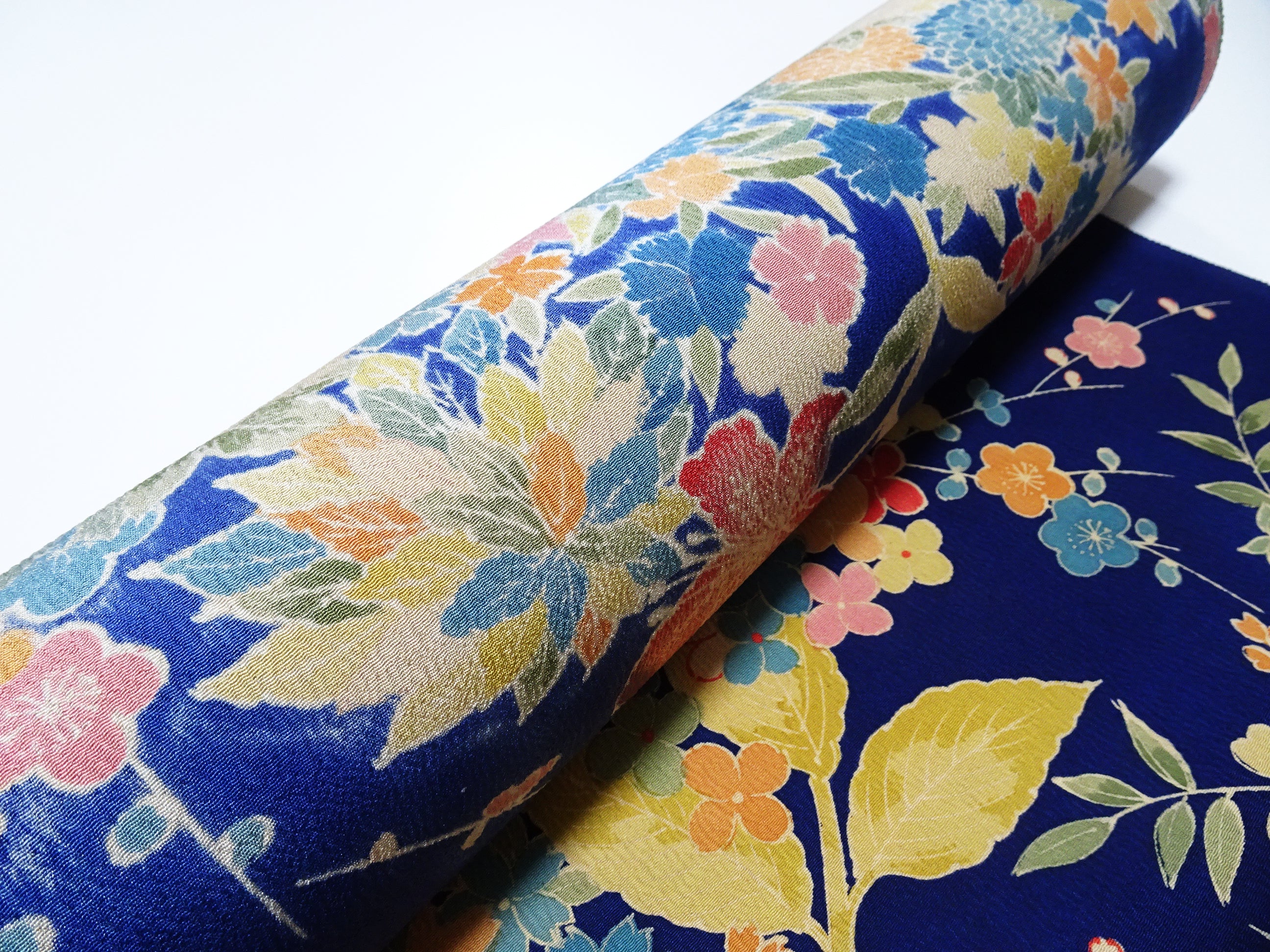 Japanese Kimono Silk Bolt Kyo Bingata Dyed Flower Pattern 11957  1200cm