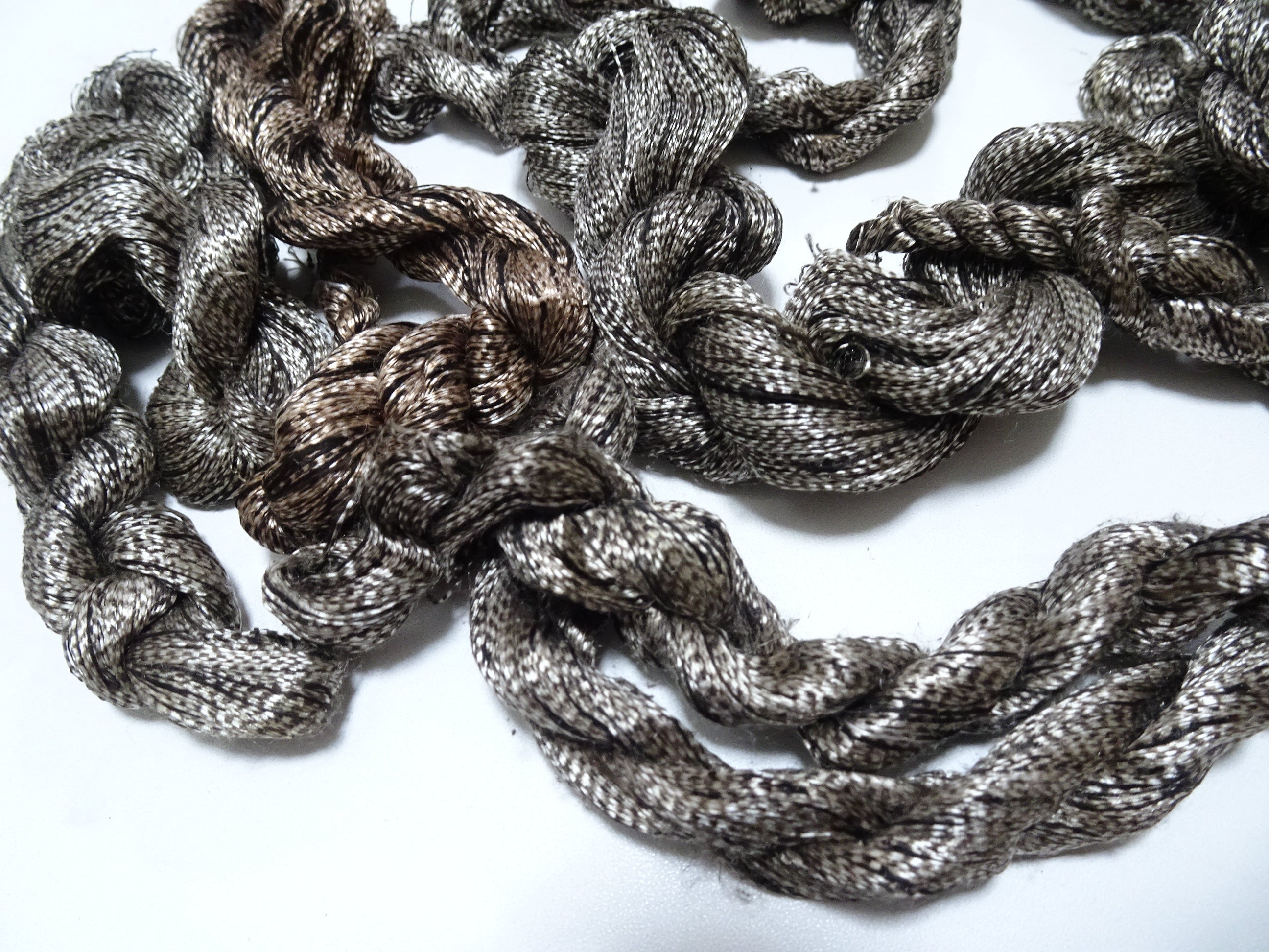 Japanese Vintage Super Rare Mud Dyeing kasuri loose Twisted Silk Thread Sets Embroidery & weave 13401