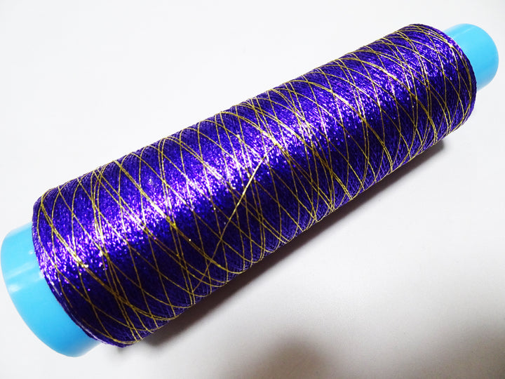 Special price!! Japanese Vintage Rare Metallic thread 3-color gradient gold / dark purple / silver Weaving & embroidery 1000M 16691  0.35mm