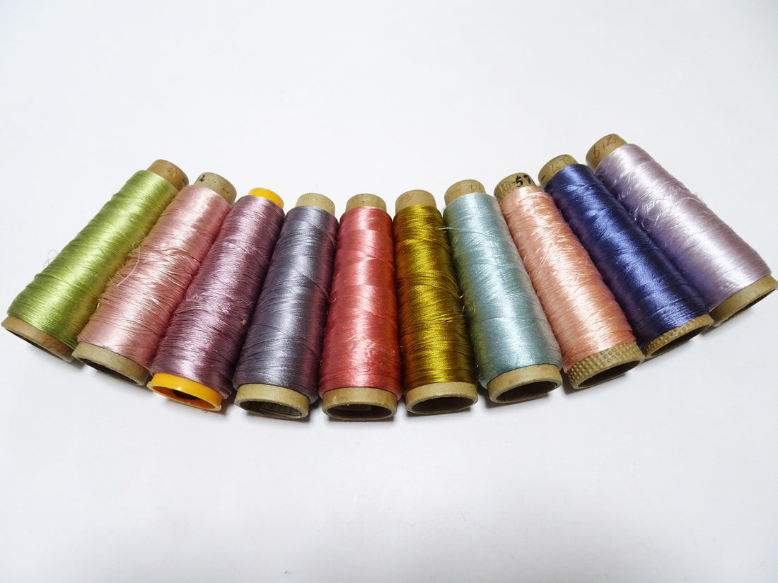 Special Price!! Japanese vintage silk thread 10sets embroidery Over 6,000 meters  16353