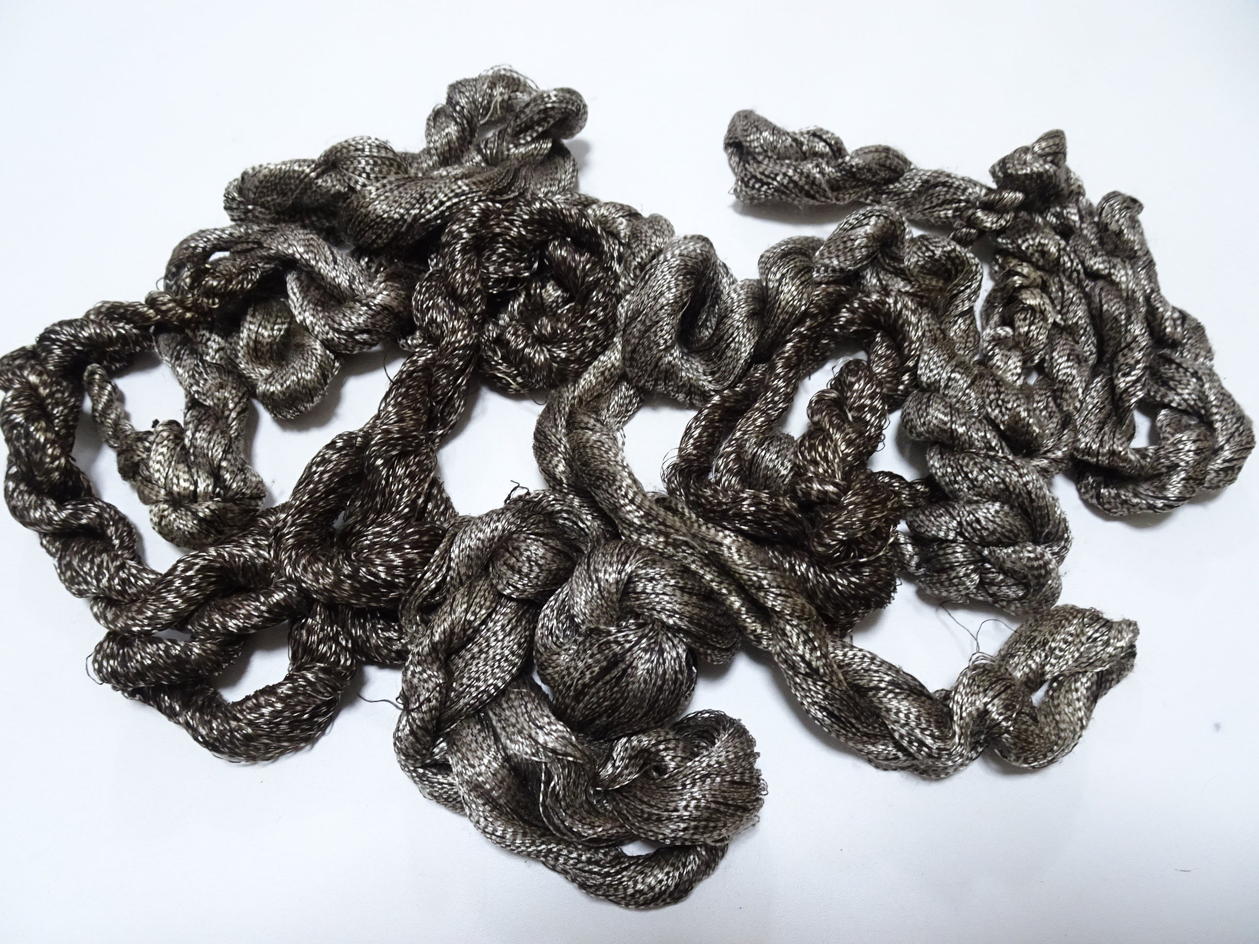 Japanese Vintage Super Rare Mud Dyeing kasuri loose Twisted Silk Thread Sets Embroidery & weave 13402