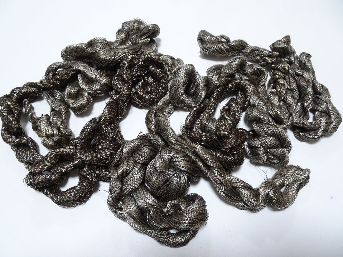 Japanese Vintage Super Rare Mud Dyeing kasuri loose Twisted Silk Thread Sets Embroidery & weave 13402