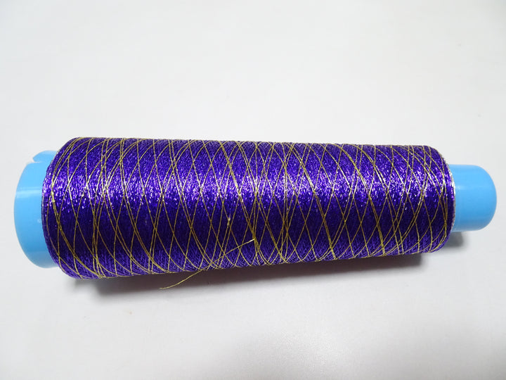 Special price!! Japanese Vintage Rare Metallic thread 3-color gradient gold / dark purple / silver Weaving & embroidery 1000M 16691  0.35mm