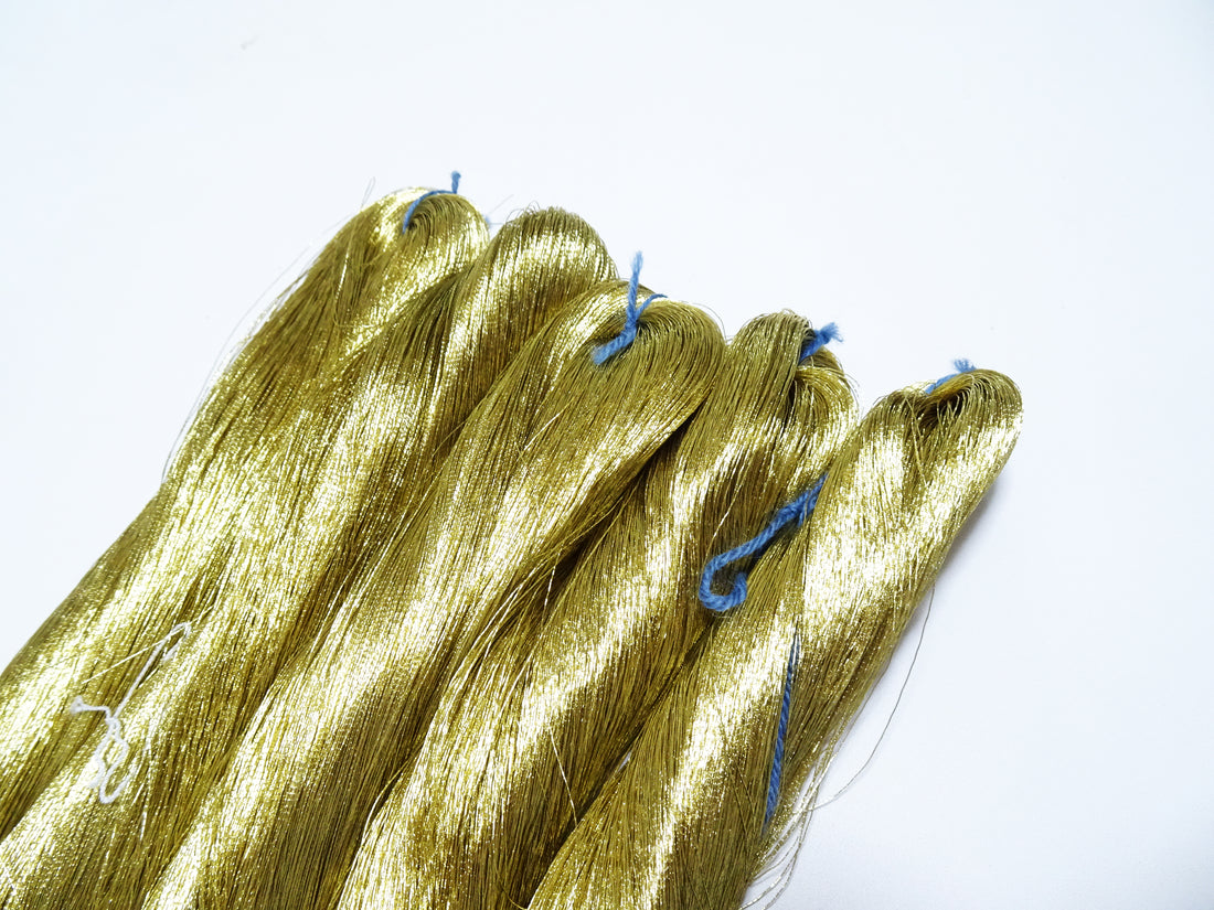 Japanese vintage high class aluminum leaf gold thread 2  5sets embroidery 5000M  0.24mm
