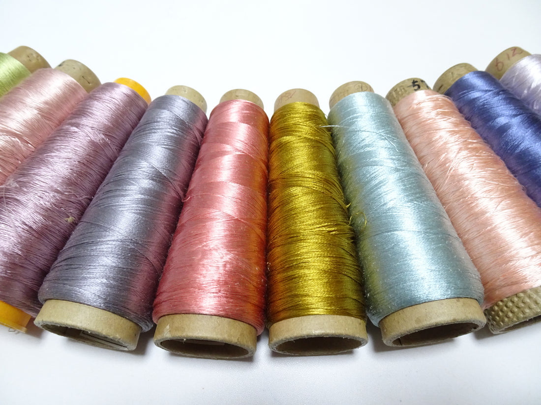 Special Price!! Japanese vintage silk thread 10sets embroidery Over 6,000 meters  16353