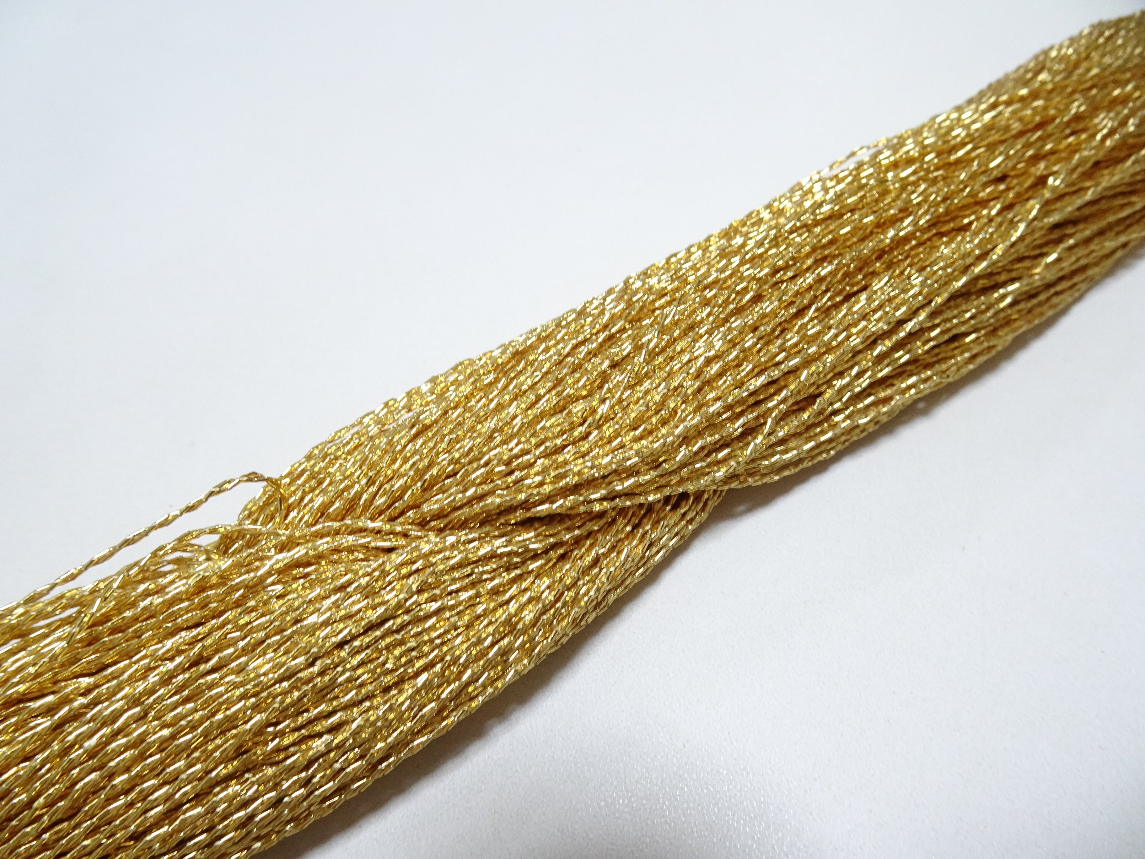 Japanese vintage rare Double Twist high class gold leaf thread embroidery 8637