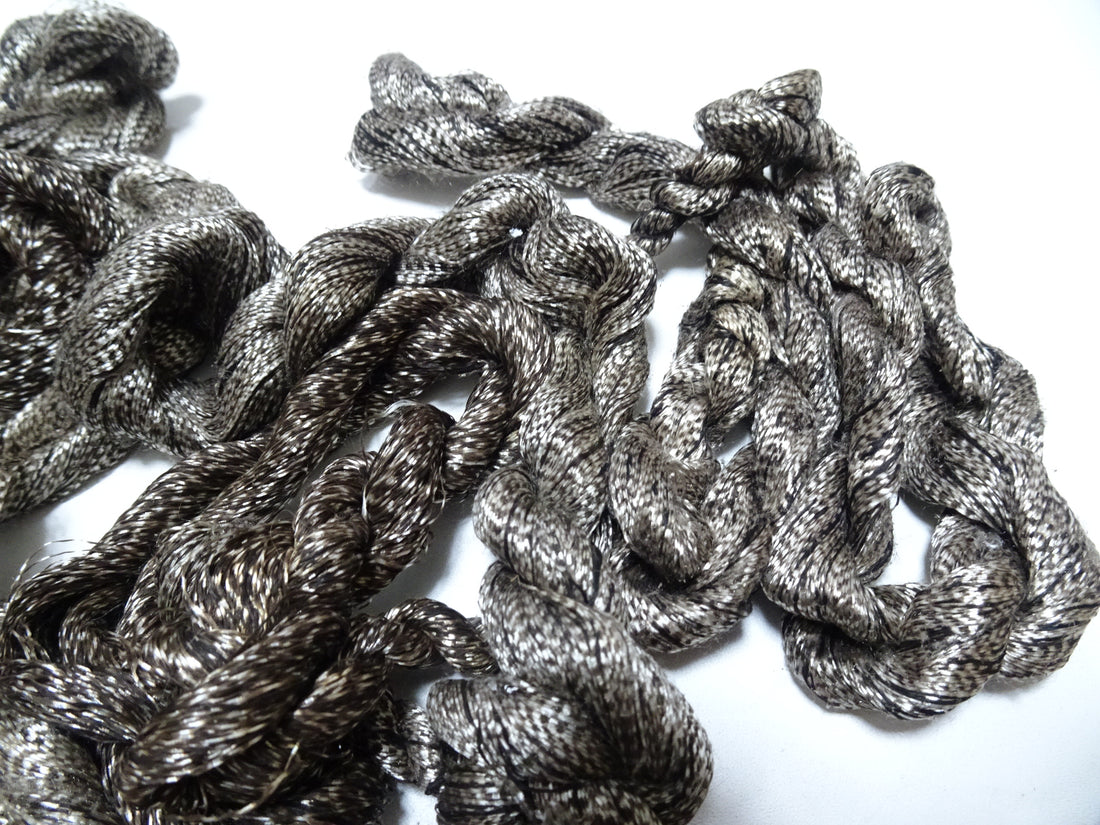 Japanese Vintage Super Rare Mud Dyeing kasuri loose Twisted Silk Thread Sets Embroidery & weave 13402