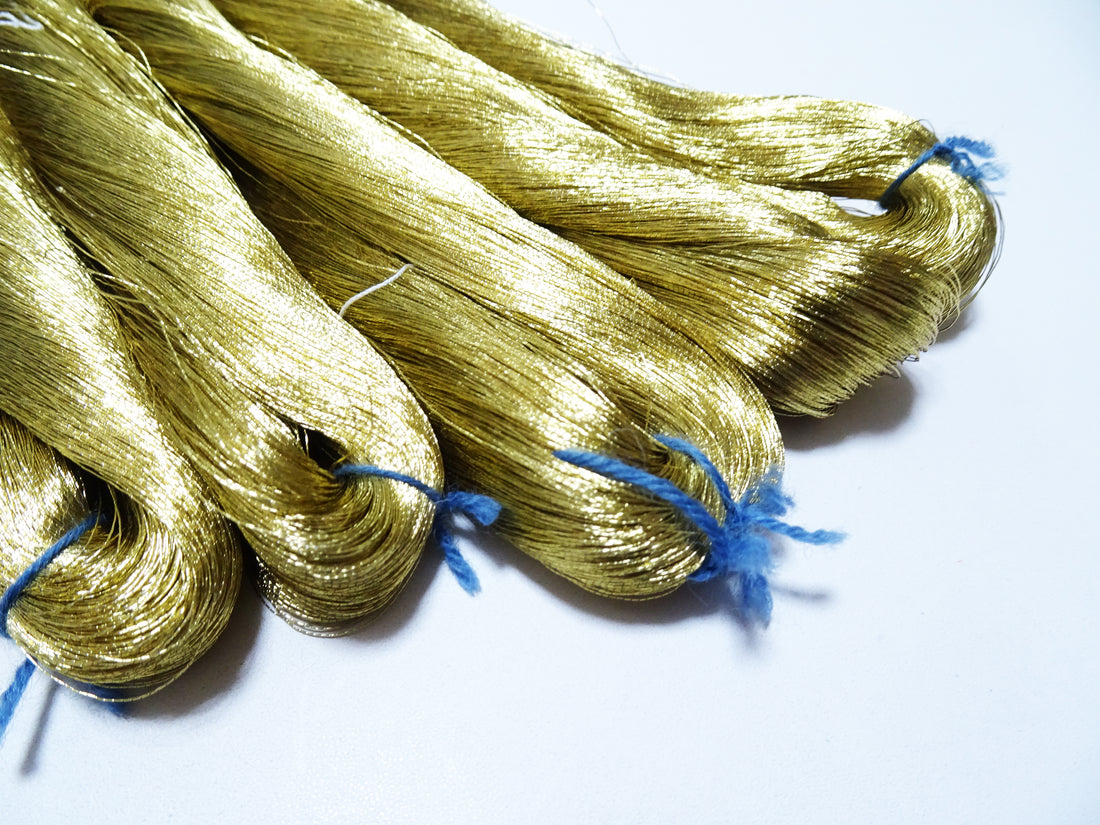 Japanese vintage high class aluminum leaf gold thread 2  5sets embroidery 5000M  0.24mm