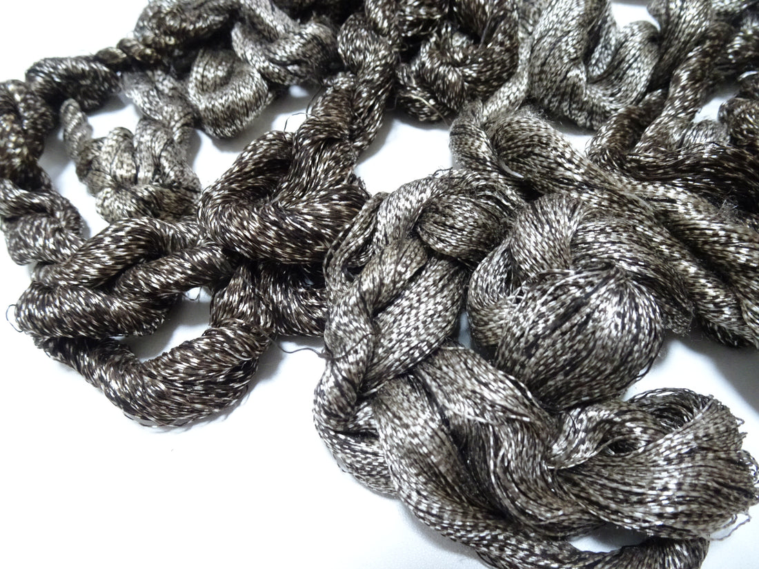 Japanese Vintage Super Rare Mud Dyeing kasuri loose Twisted Silk Thread Sets Embroidery & weave 13402