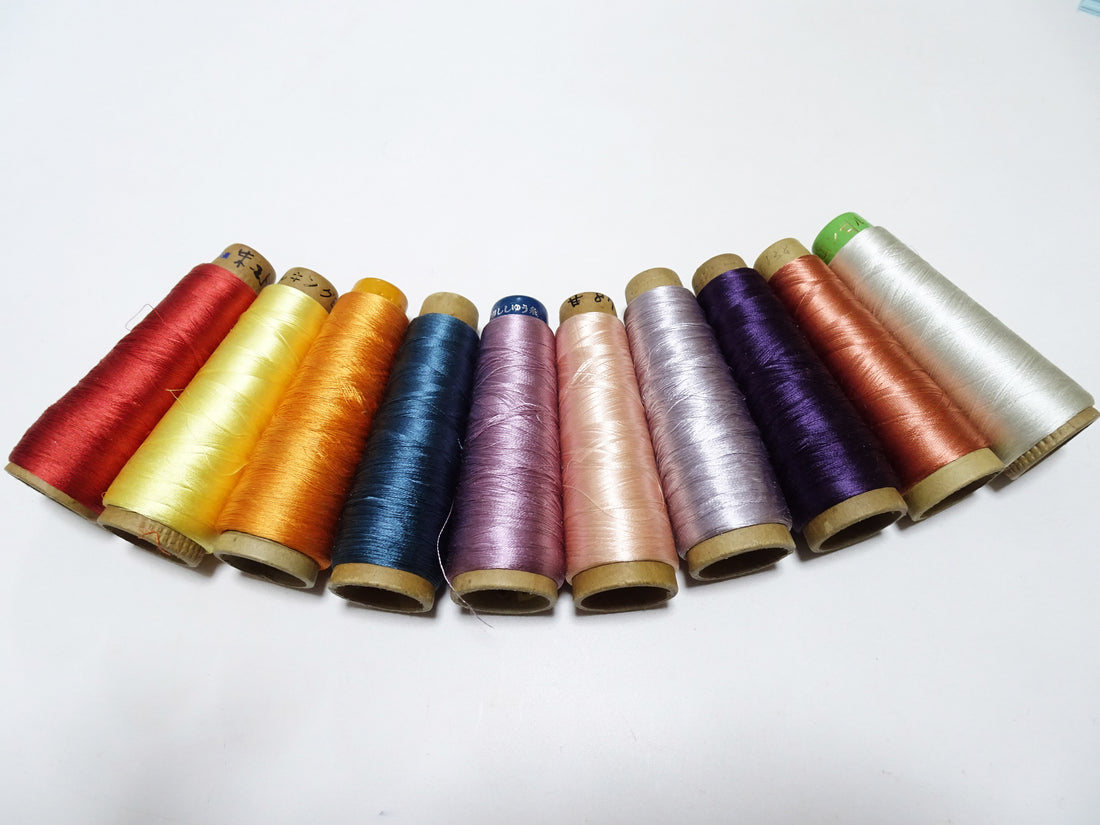 Special Price!! Japanese vintage silk thread 10sets embroidery Over 6,000 meters  16354