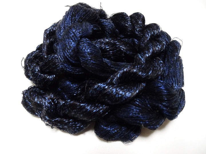 Japanese Vintage Super Rare Indigo Mud Dyeing kasuri loose Twisted Silk Thread Sets Embroidery & weave 13403