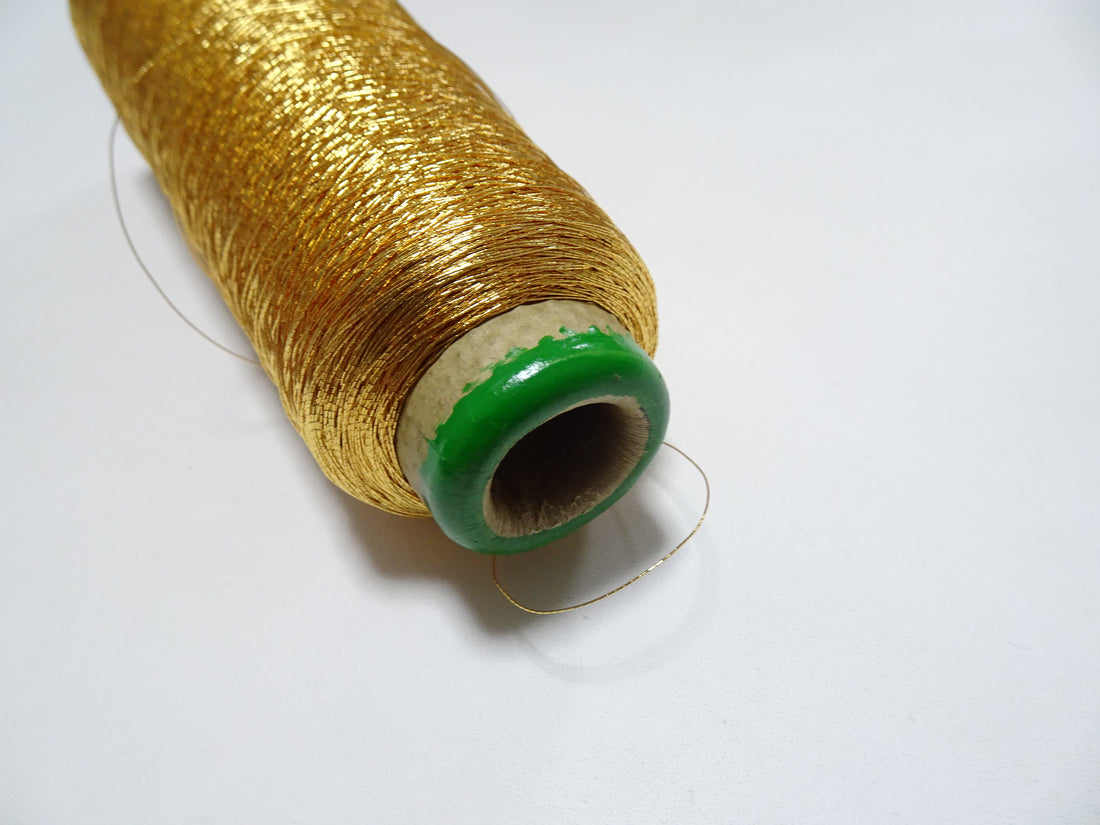 Japanese vintage Superb gold leaf thread 320  embroidery 1000M  0.30mm