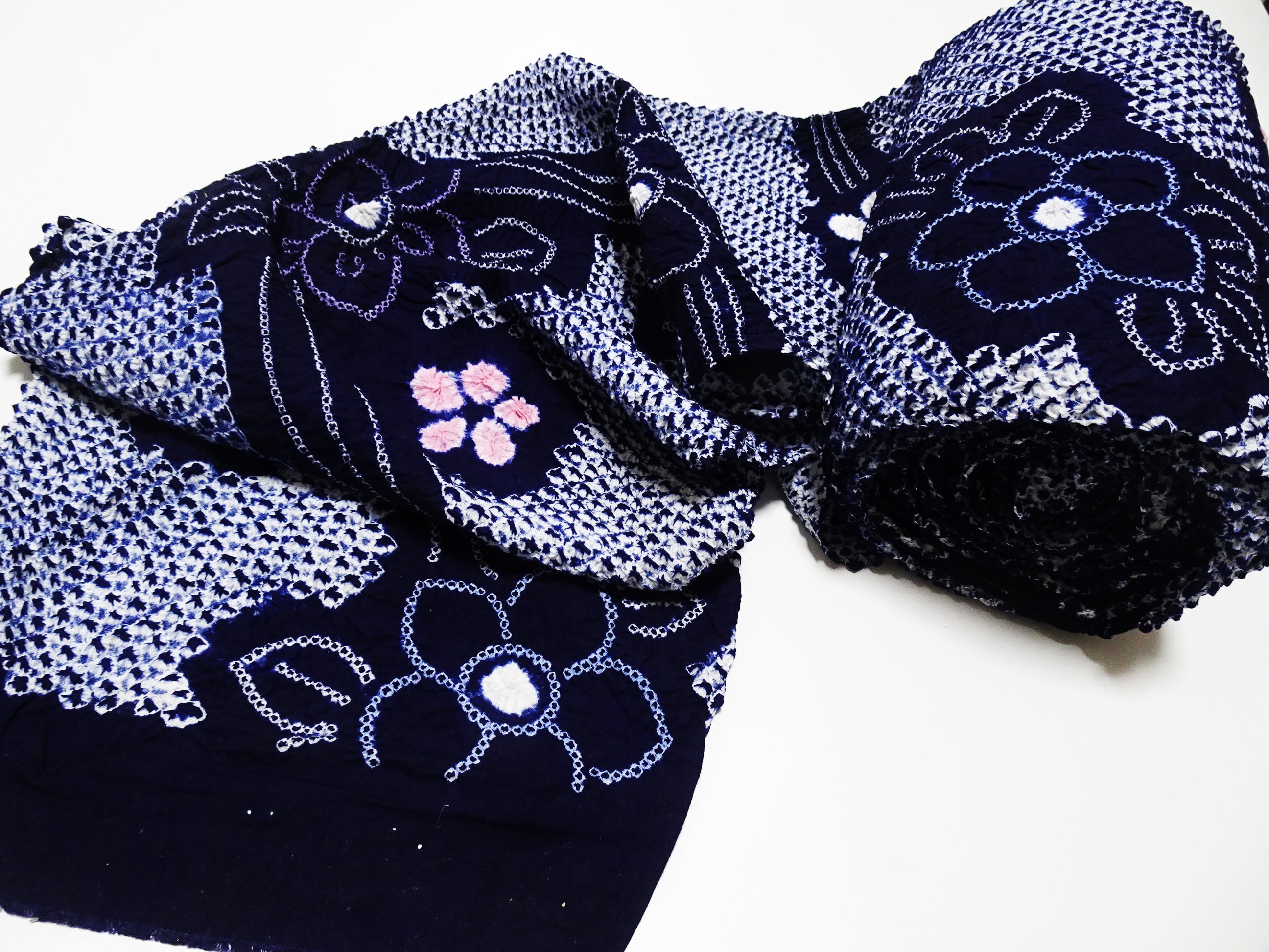 Japanese Vintage Cotton Bolt Arimatsu Narumi Shibori Indigo Dye 11608