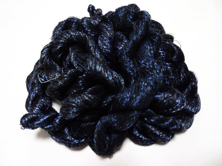 Japanese Vintage Super Rare Indigo Mud Dyeing kasuri loose Twisted Silk Thread Sets Embroidery & weave 13404