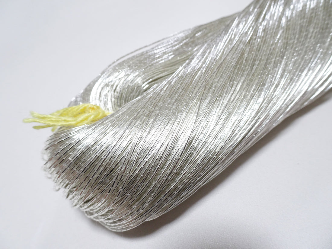 Japanese Vintage Real Silver Leaf Thread Kinkoma Embroidery S8 0.55 mm