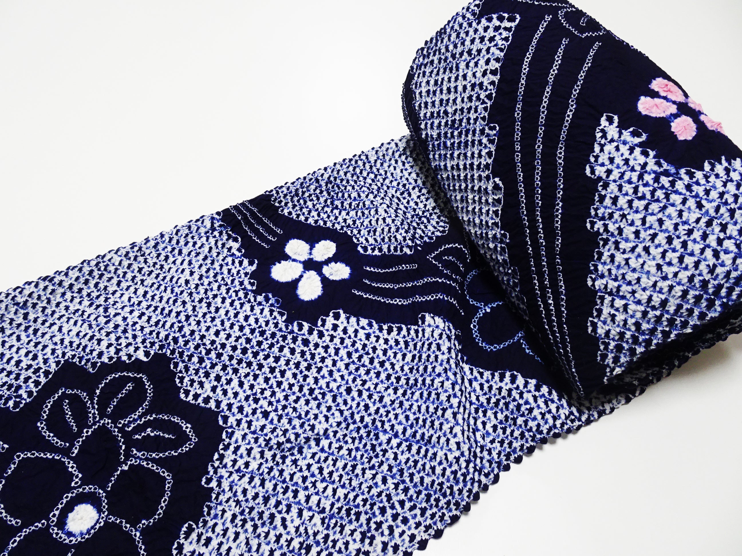 Japanese Vintage Cotton Bolt Arimatsu Narumi Shibori Indigo Dye 11608