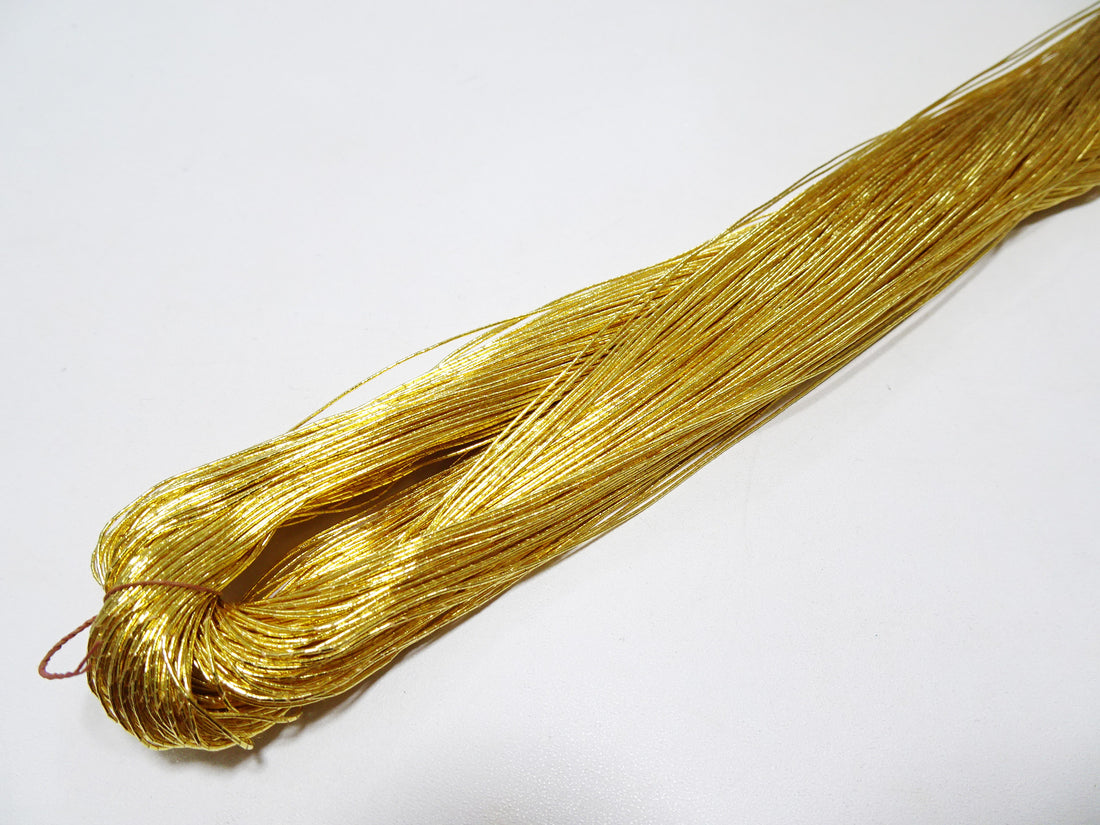 Limited 29 Special Price! Japanese Vintage Rare Superb 24K gold leaf thread embroidery  0.50mm