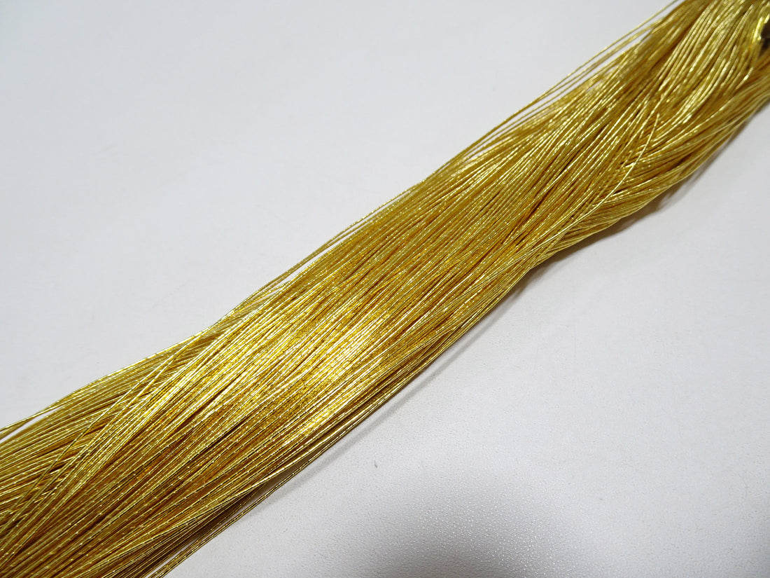 Limited 29 Special Price! Japanese Vintage Rare Superb 24K gold leaf thread embroidery  0.50mm