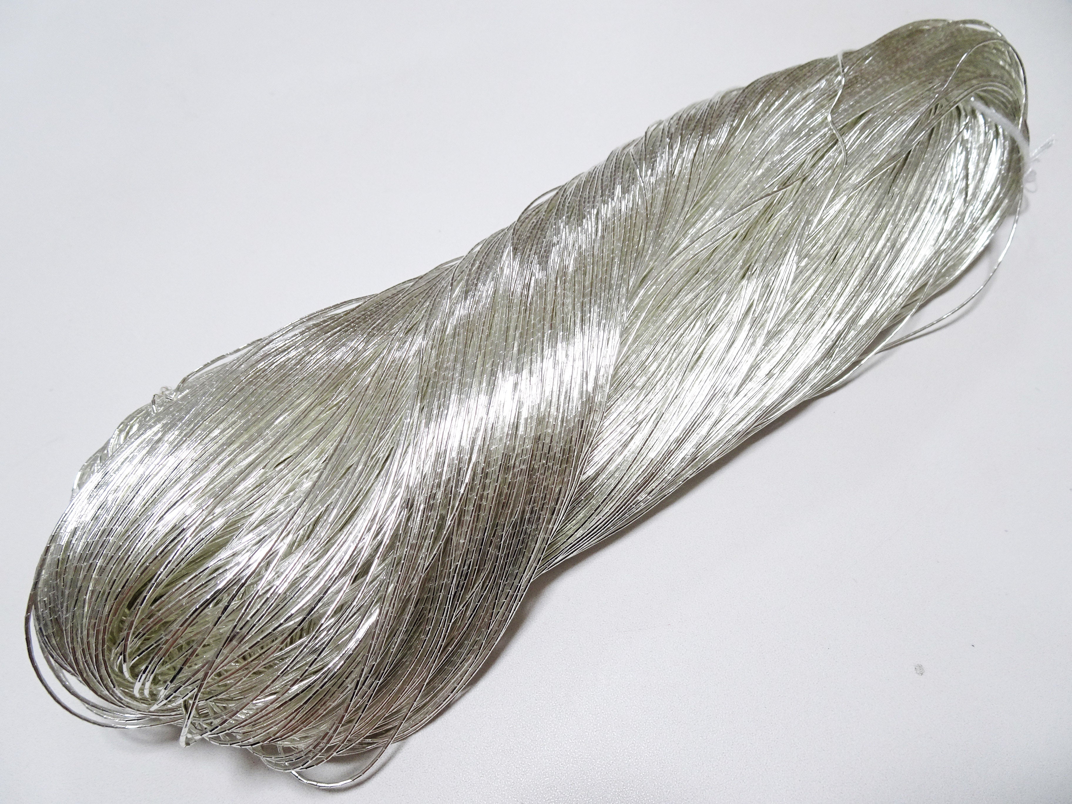 Japanese Vintage Real Silver Leaf Thread Kinkoma Embroidery S12 0.75mm