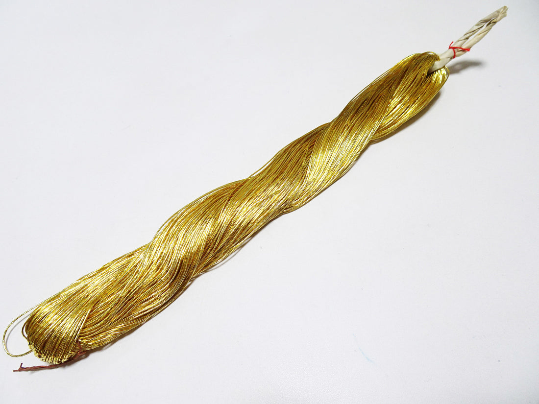Limited 10 Special Price! Japanese Vintage Rare Superb 24K gold leaf thread embroidery  0.55mm