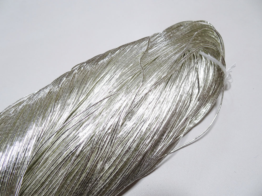 Japanese Vintage Real Silver Leaf Thread Kinkoma Embroidery S12 0.75mm