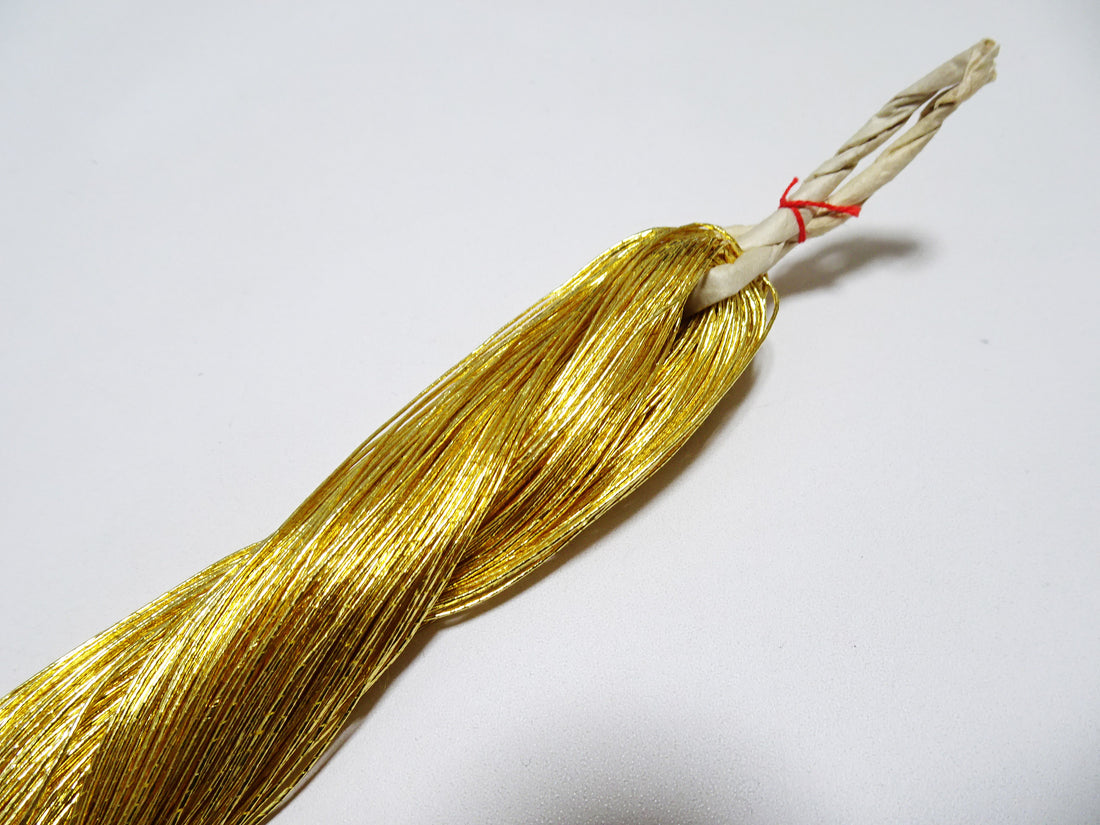 Limited 10 Special Price! Japanese Vintage Rare Superb 24K gold leaf thread embroidery  0.55mm