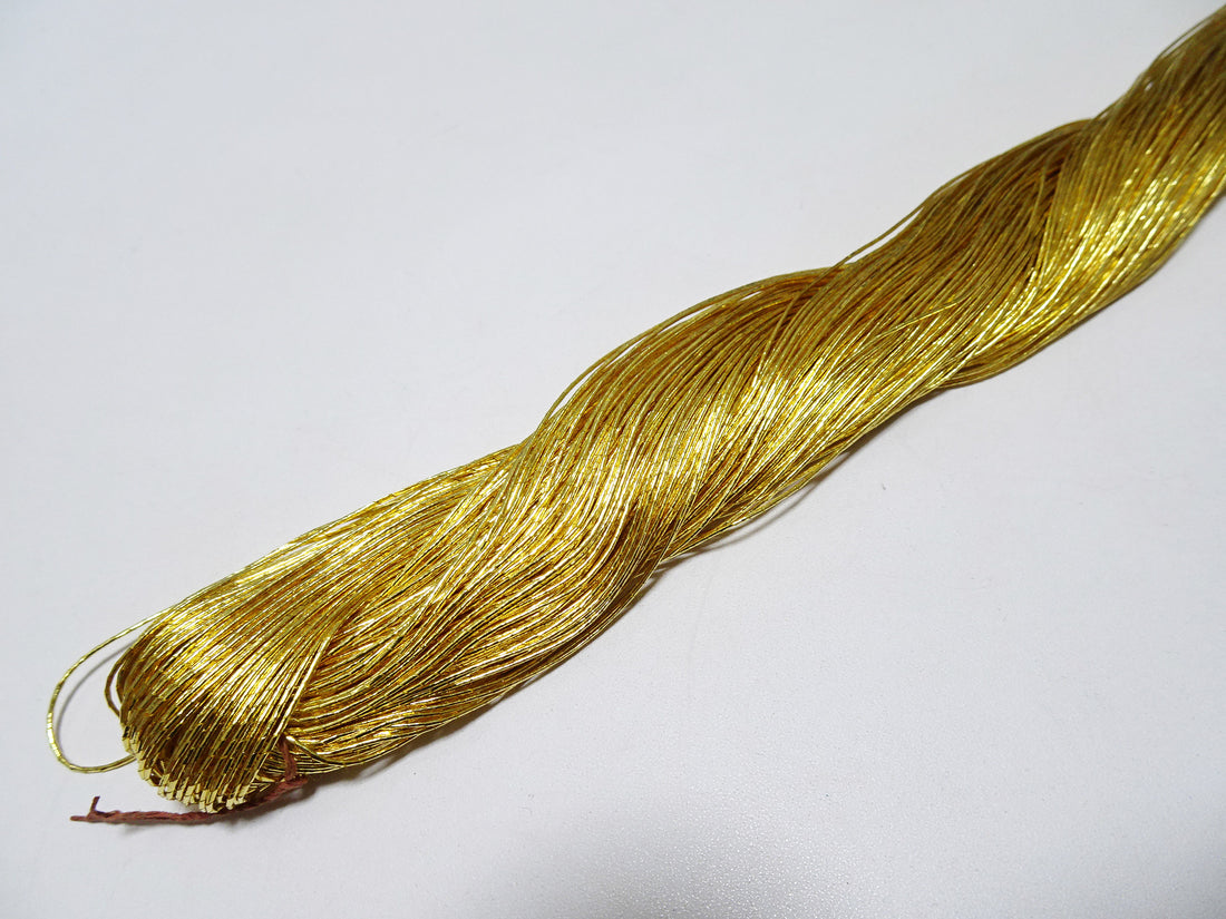 Limited 10 Special Price! Japanese Vintage Rare Superb 24K gold leaf thread embroidery  0.55mm