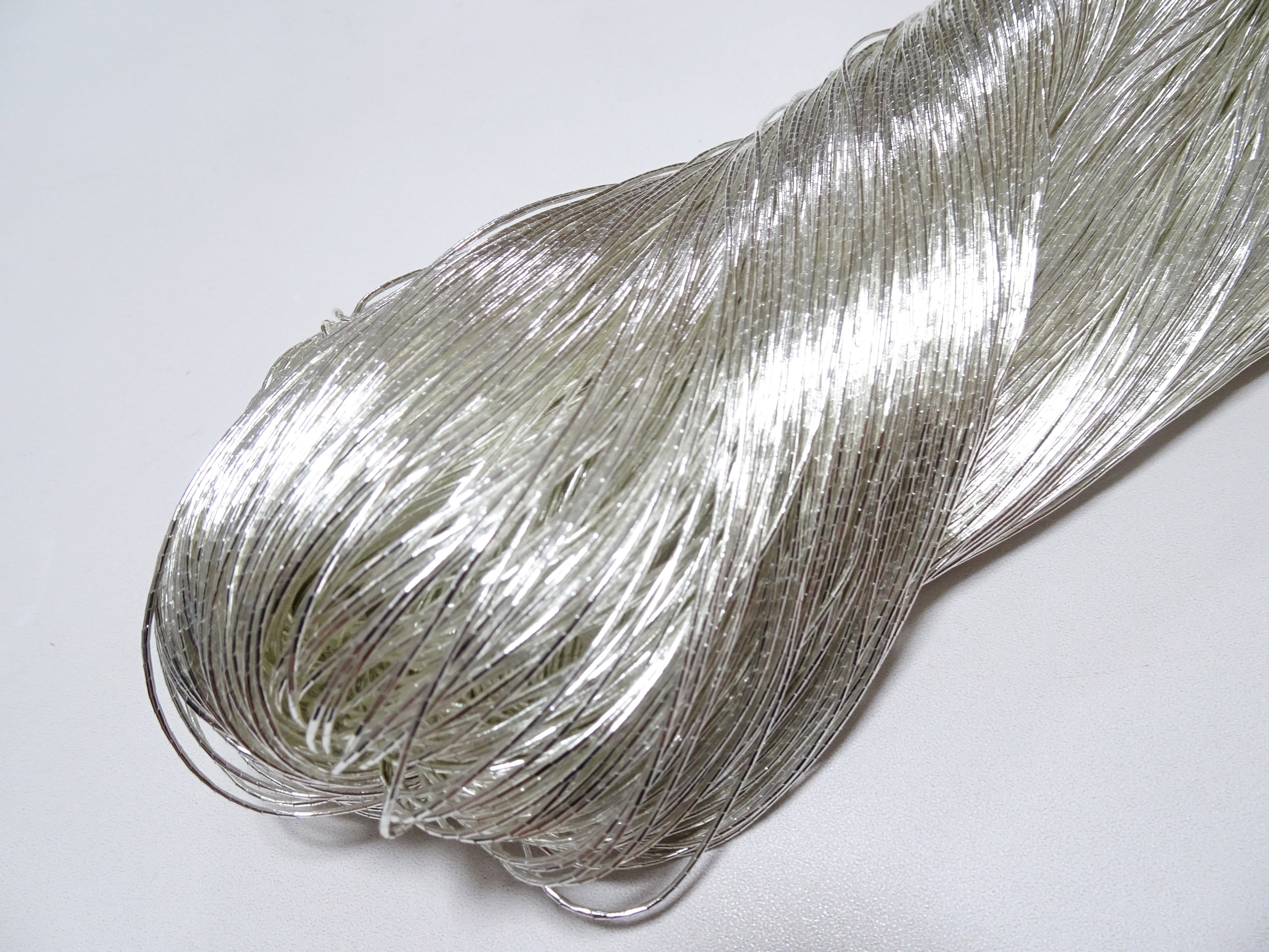 Japanese Vintage Real Silver Leaf Thread Kinkoma Embroidery S12 0.75mm