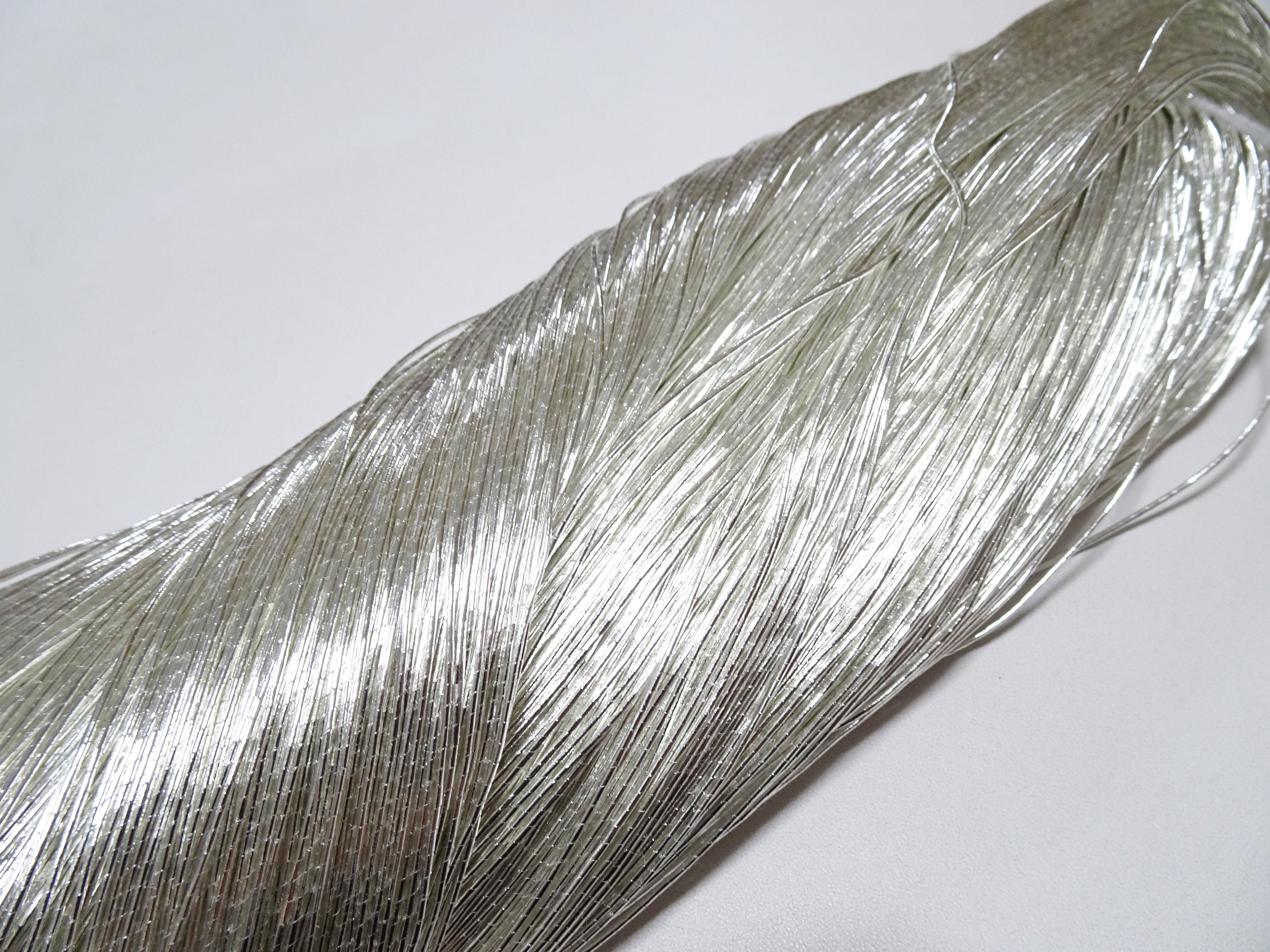Japanese Vintage Real Silver Leaf Thread Kinkoma Embroidery S12 0.75mm