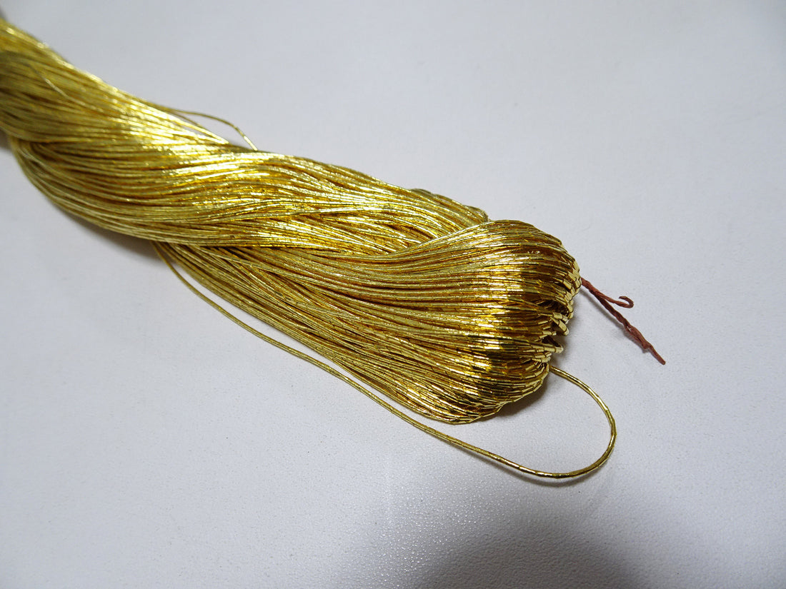 Limited 10 Special Price! Japanese Vintage Rare Superb 24K gold leaf thread embroidery  0.55mm