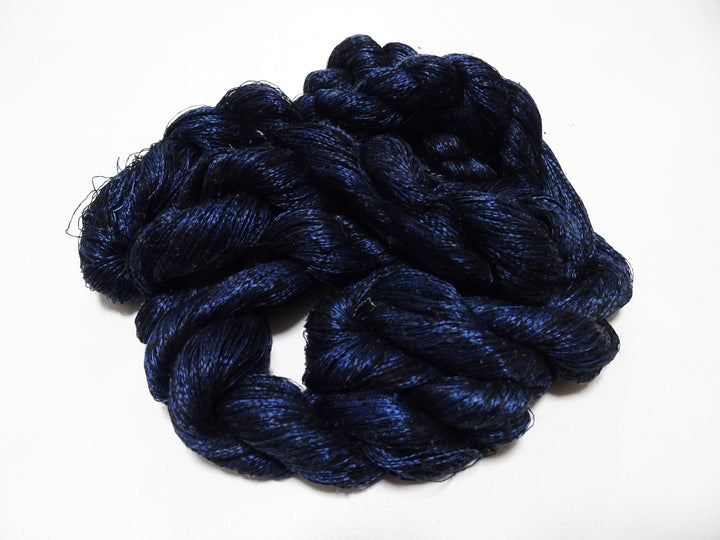Japanese Vintage Super Rare Indigo Mud Dyeing kasuri loose Twisted Silk Thread Sets Embroidery & weave 13407