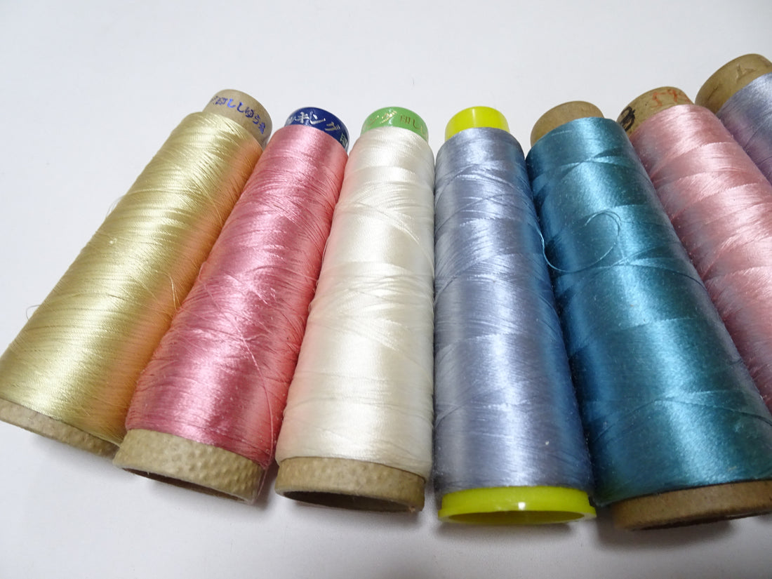 Special Price!! Japanese vintage silk thread 10sets embroidery Over 6,000 meters  16358