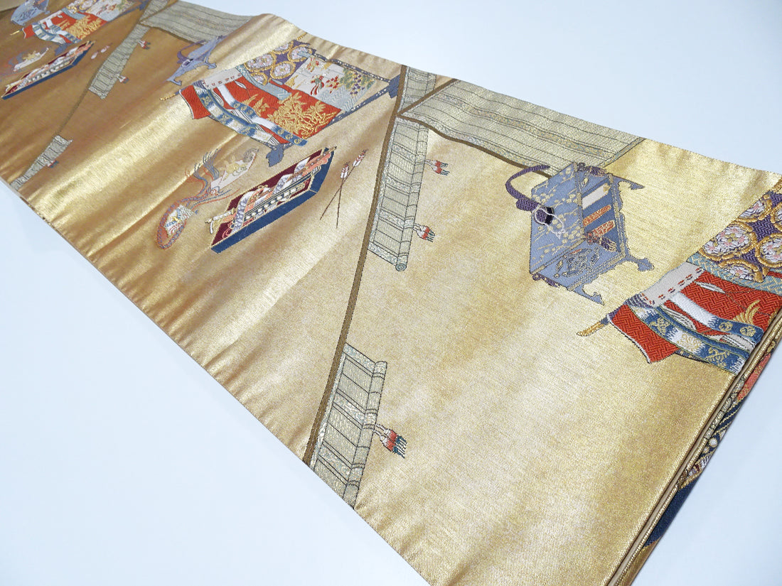 Japanese Kimono Silk Fukuro Woven Sword & Kimono (tagasode) Pattern 12178