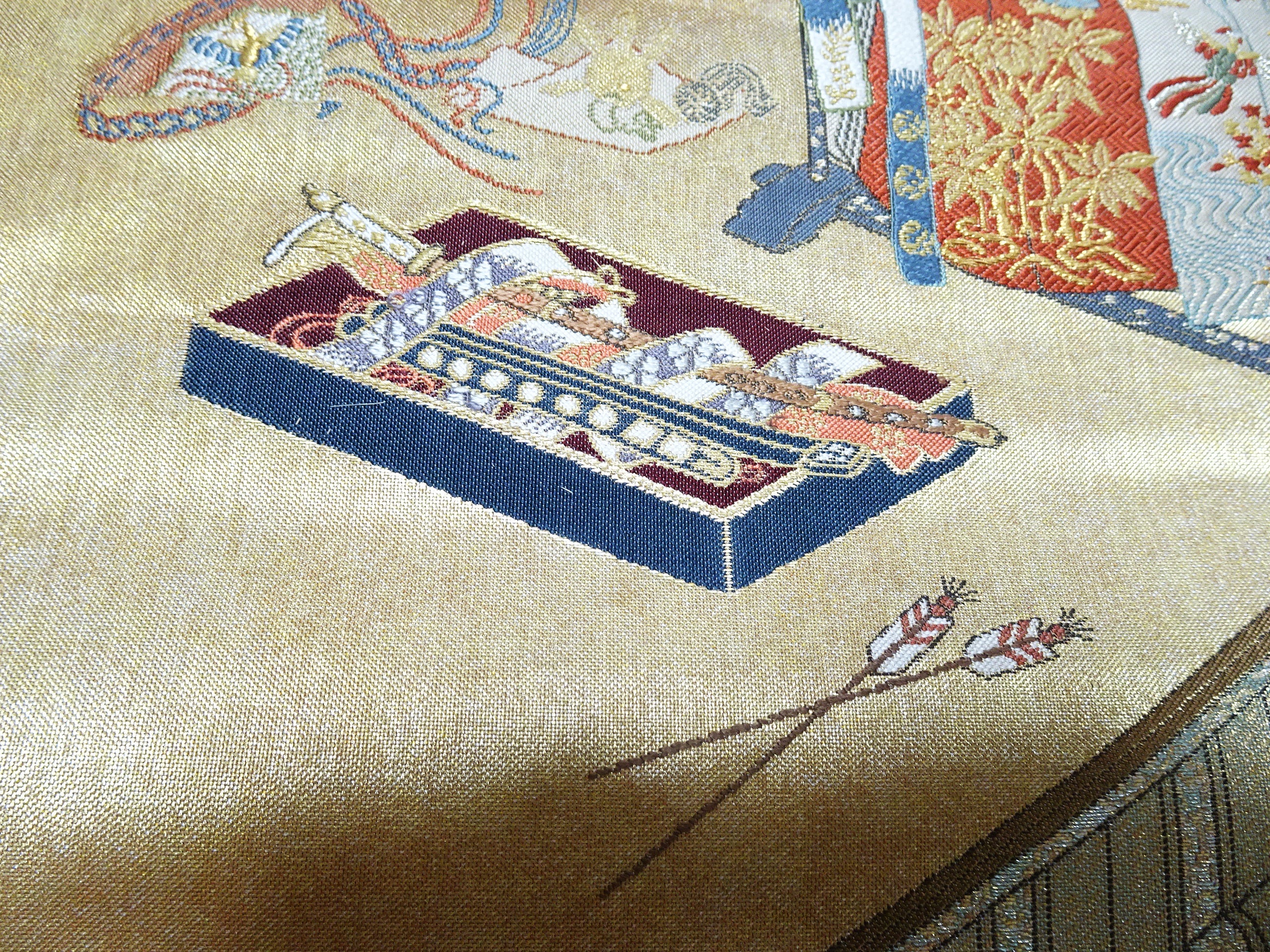 Japanese Kimono Silk Fukuro Woven Sword & Kimono (tagasode) Pattern 12178