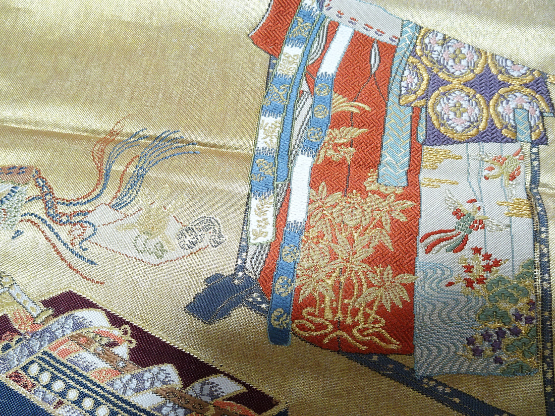 Japanese Kimono Silk Fukuro Woven Sword & Kimono (tagasode) Pattern 12178