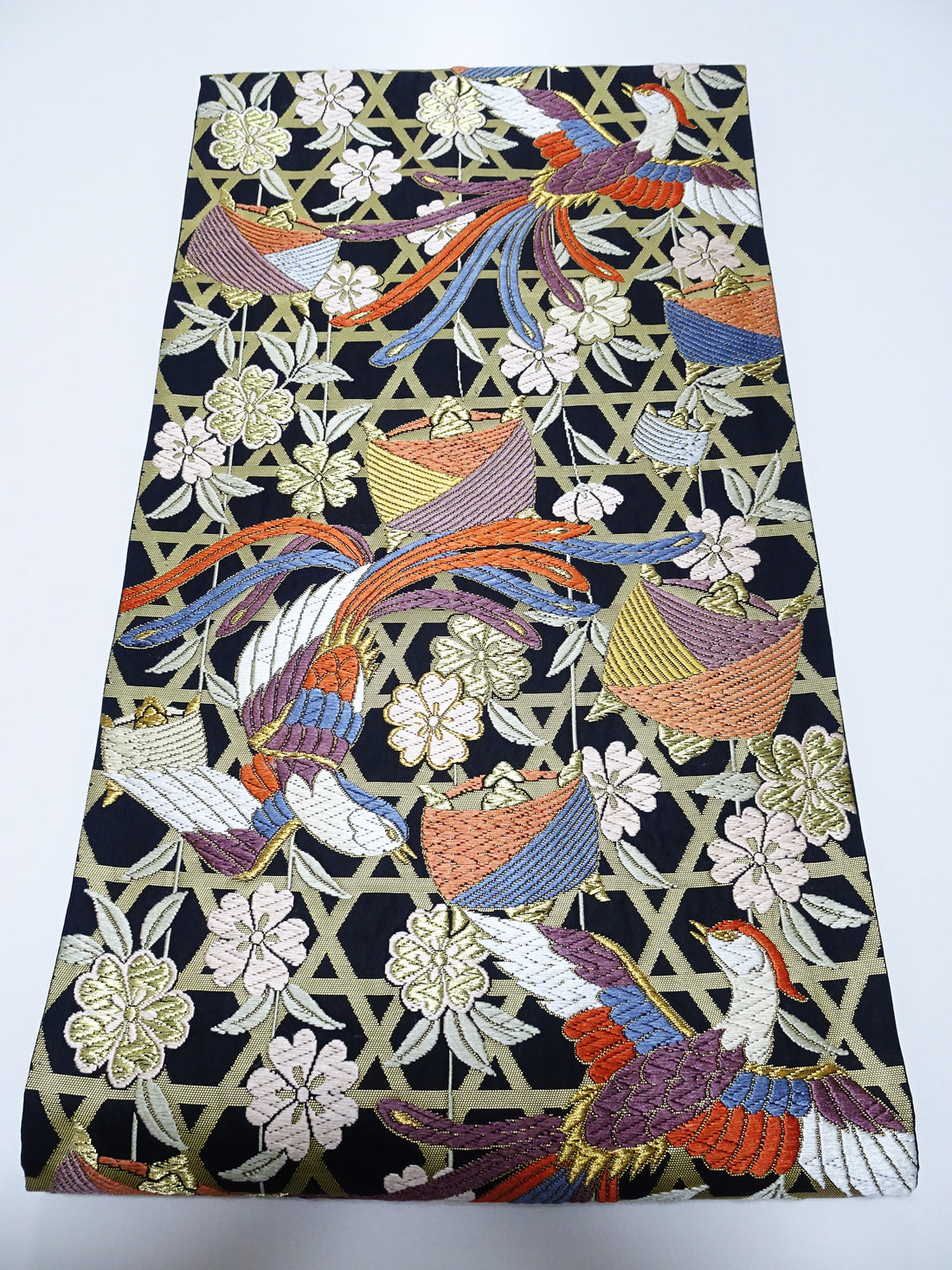 Japanese Kimono Silk Fukuro Karaori Woven cherry blossoms Pattern 12166