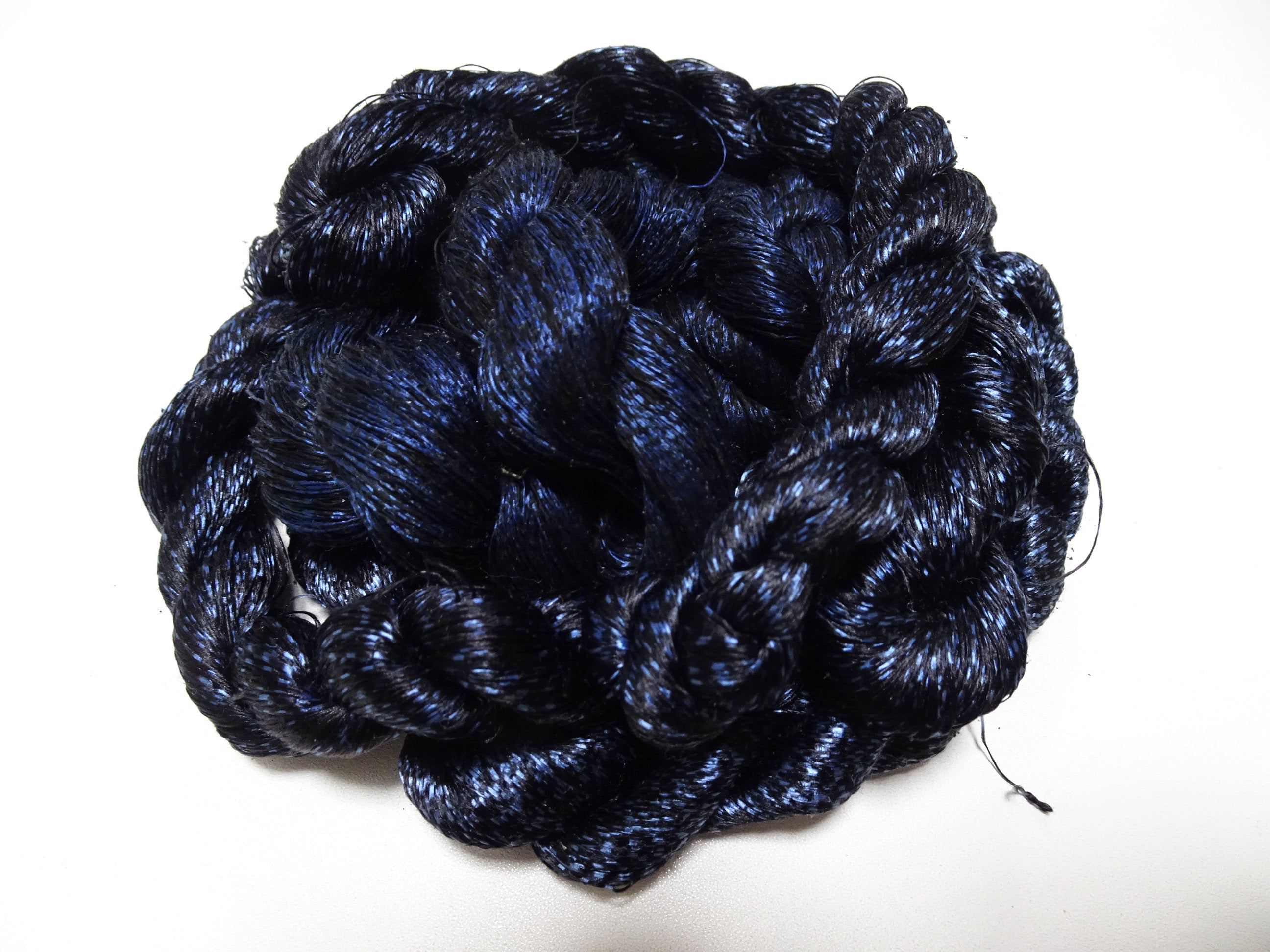 Japanese Vintage Super Rare Indigo Mud Dyeing kasuri loose Twisted Silk Thread Sets Embroidery & weave 13408