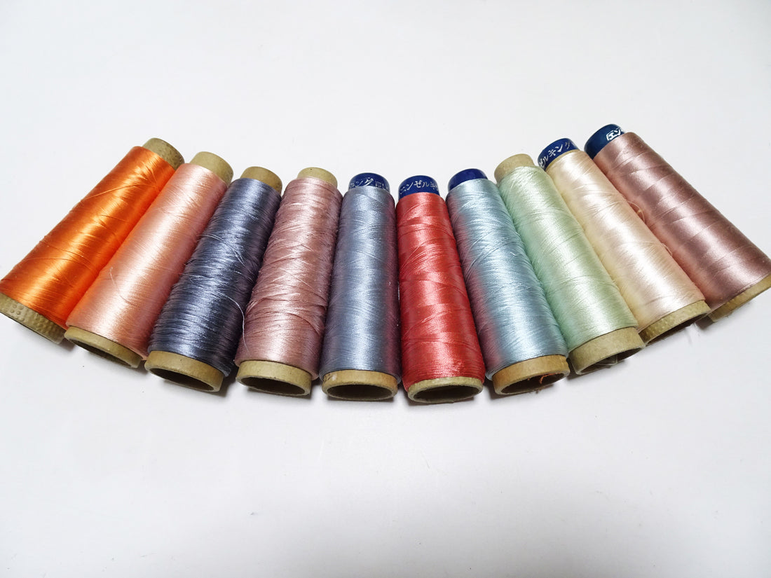 Special Price!! Japanese vintage silk thread 10sets embroidery Over 6,000 meters  16359