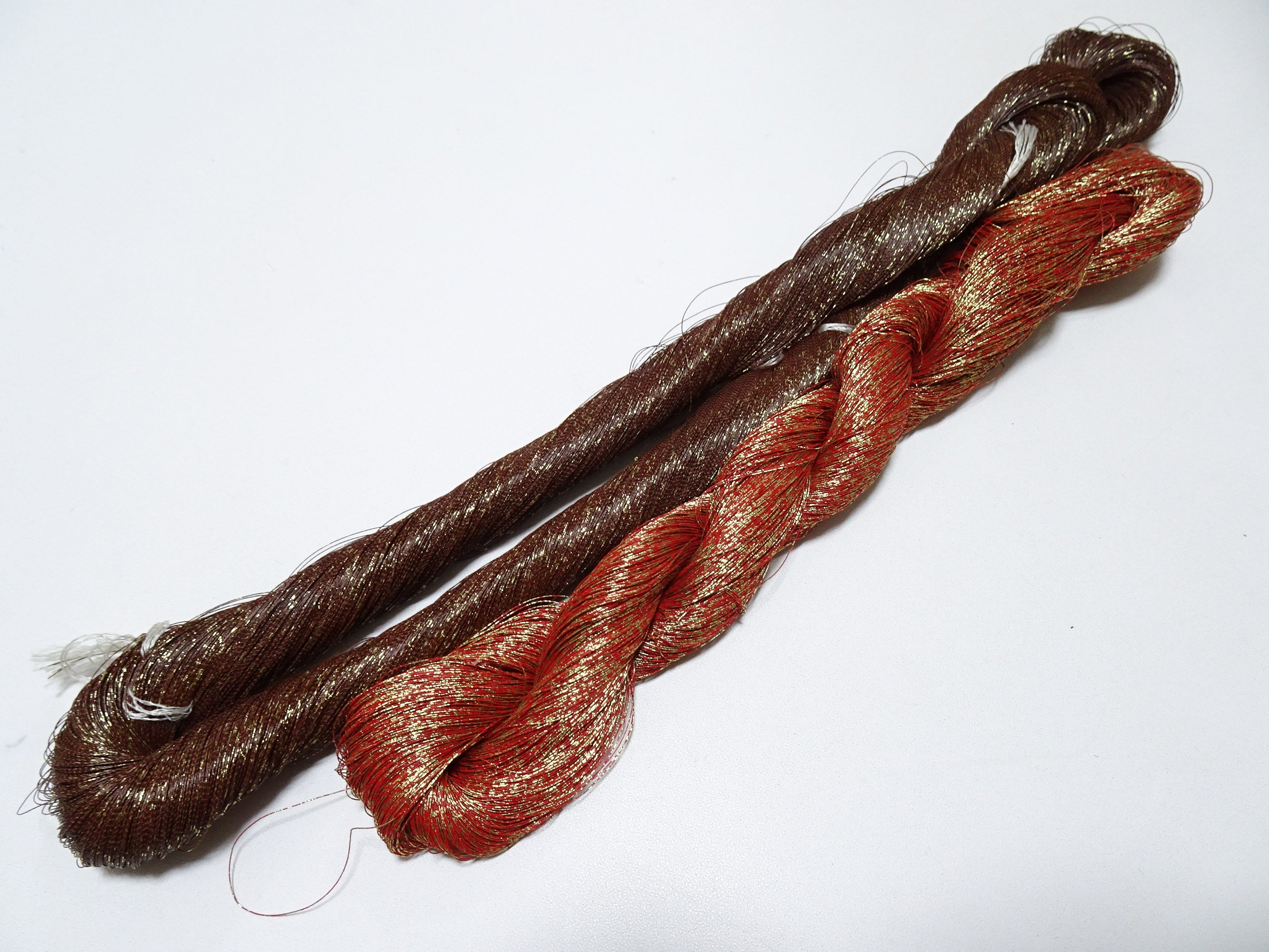 Special price! Japanese Vintage Super Rare Urushi (japanese lacquer) Kinsunago thread 2sets Over 1500M  0.16mm  12598