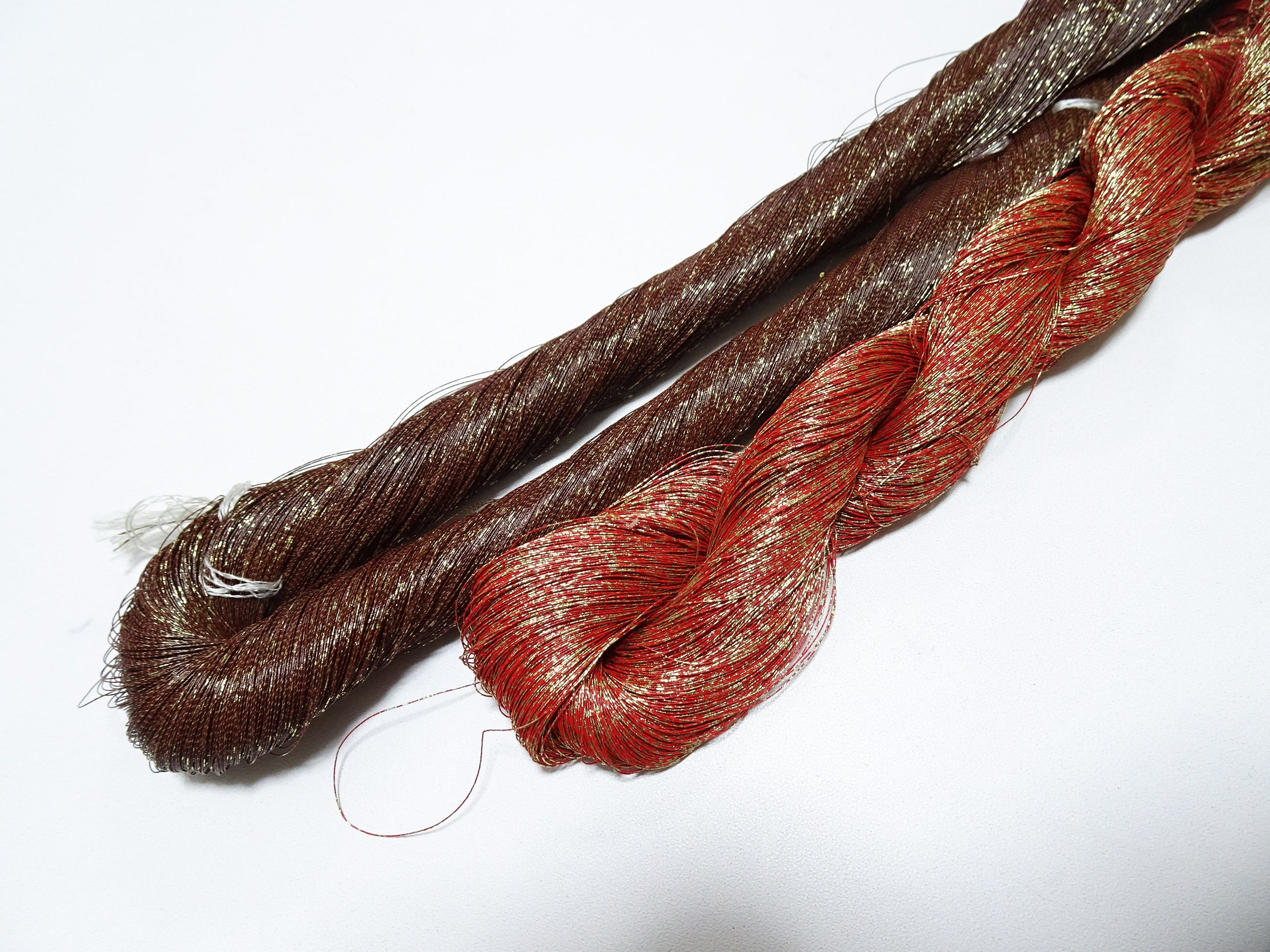 Special price! Japanese Vintage Super Rare Urushi (japanese lacquer) Kinsunago thread 2sets Over 1500M  0.16mm  12598