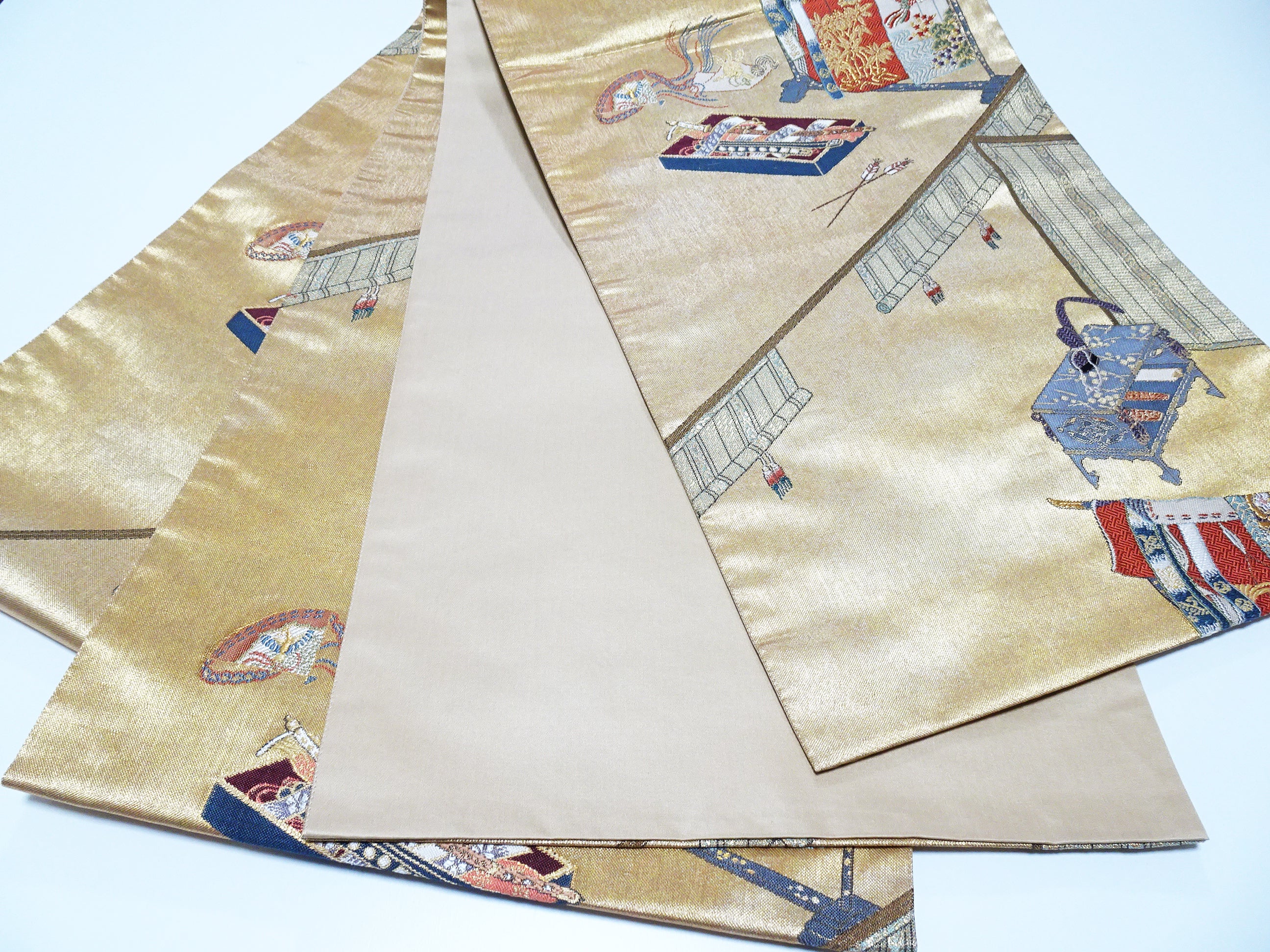 Japanese Kimono Silk Fukuro Woven Sword & Kimono (tagasode) Pattern 12178