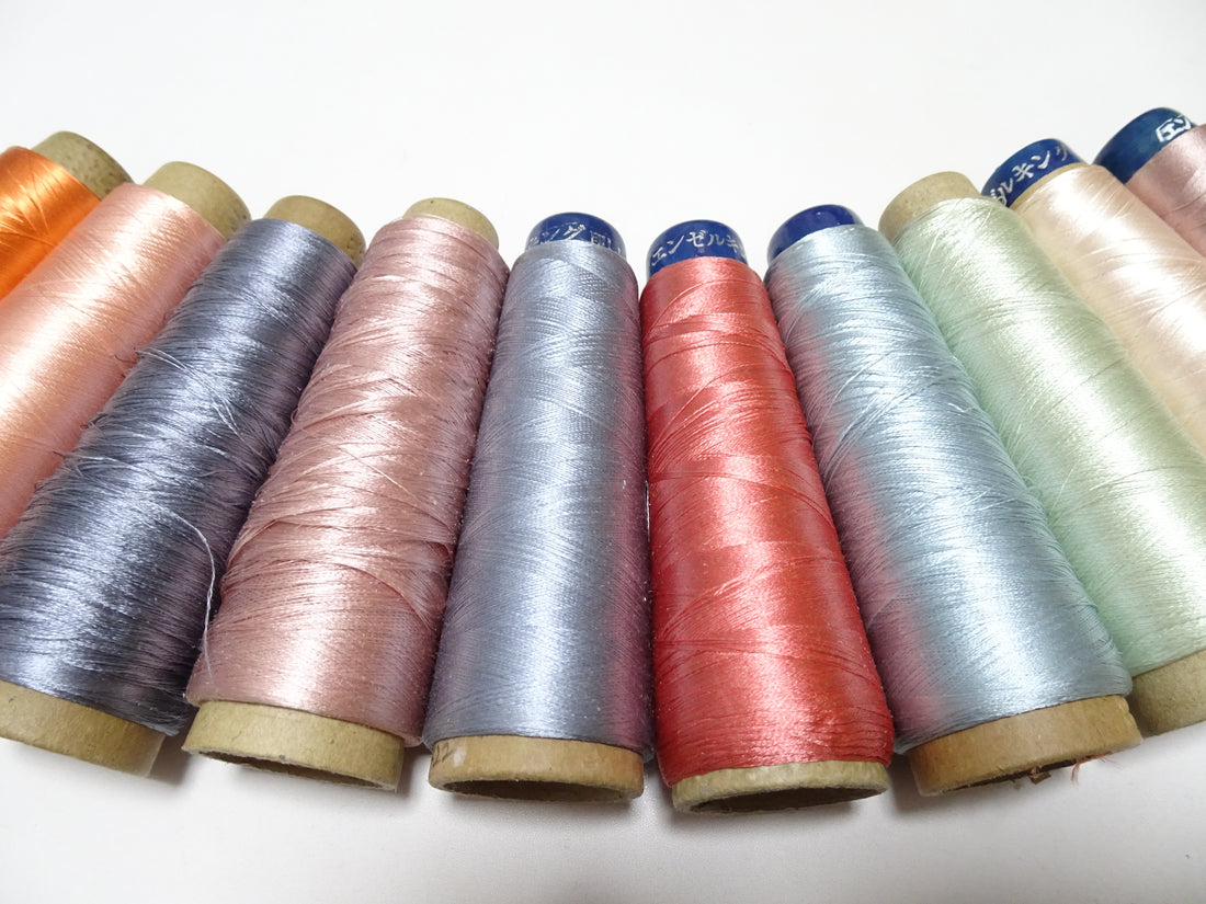 Special Price!! Japanese vintage silk thread 10sets embroidery Over 6,000 meters  16359