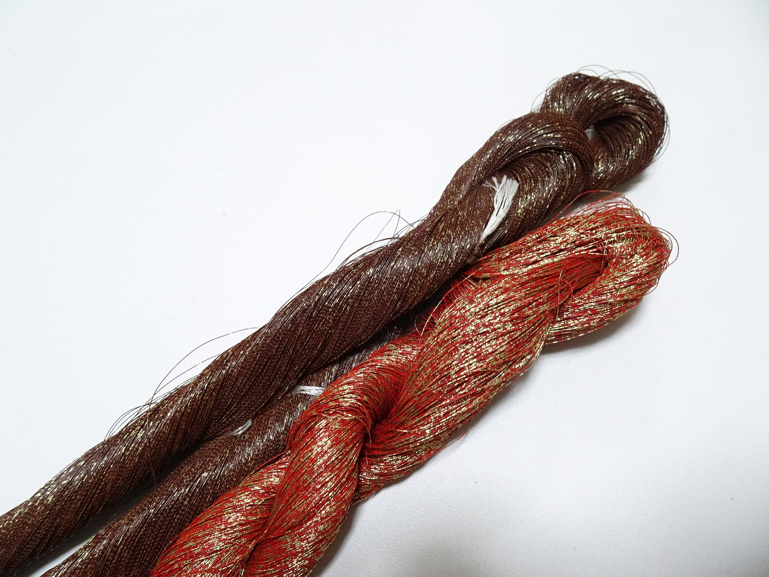 Special price! Japanese Vintage Super Rare Urushi (japanese lacquer) Kinsunago thread 2sets Over 1500M  0.16mm  12598