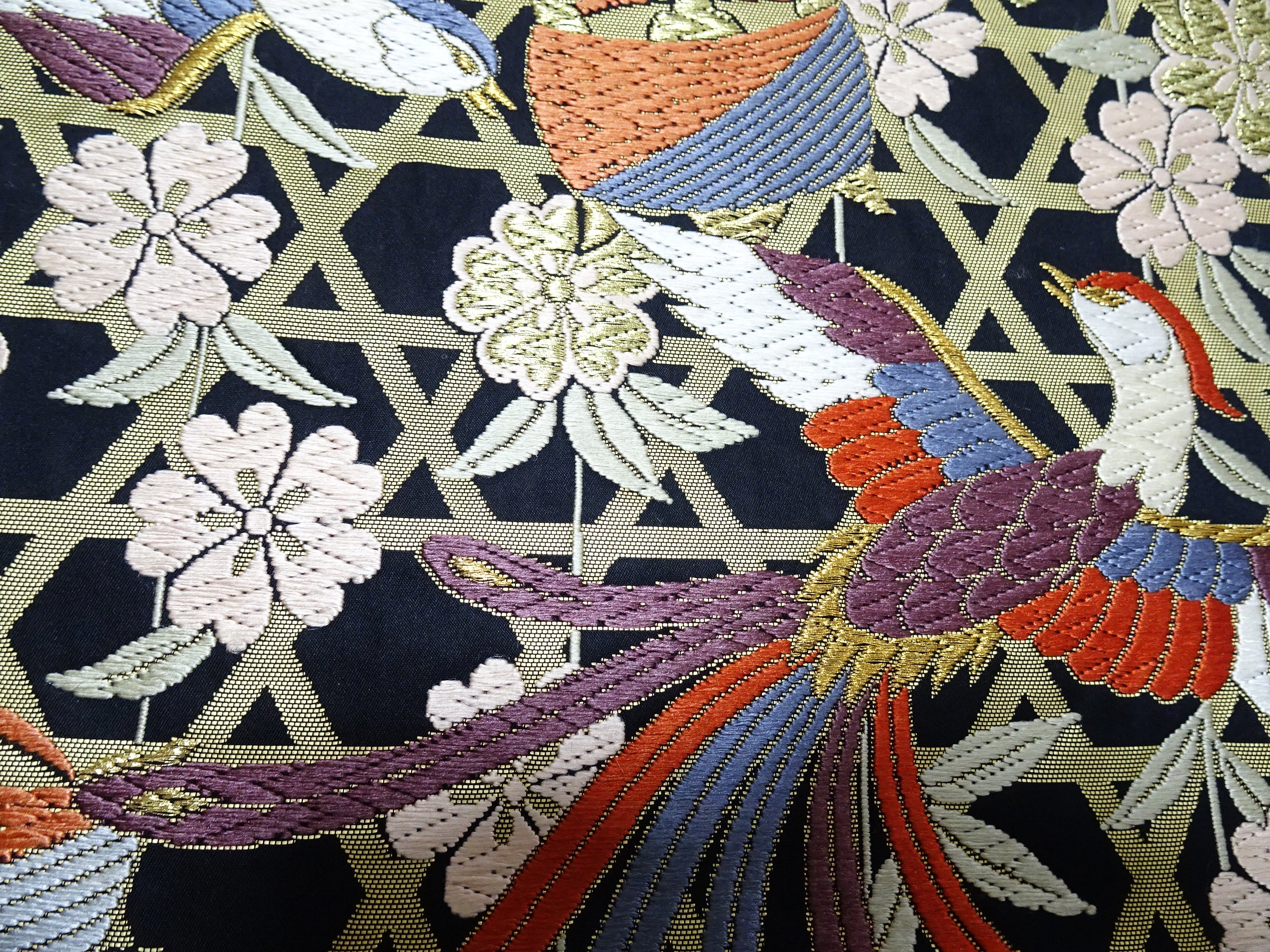 Japanese Kimono Silk Fukuro Karaori Woven cherry blossoms Pattern 12166