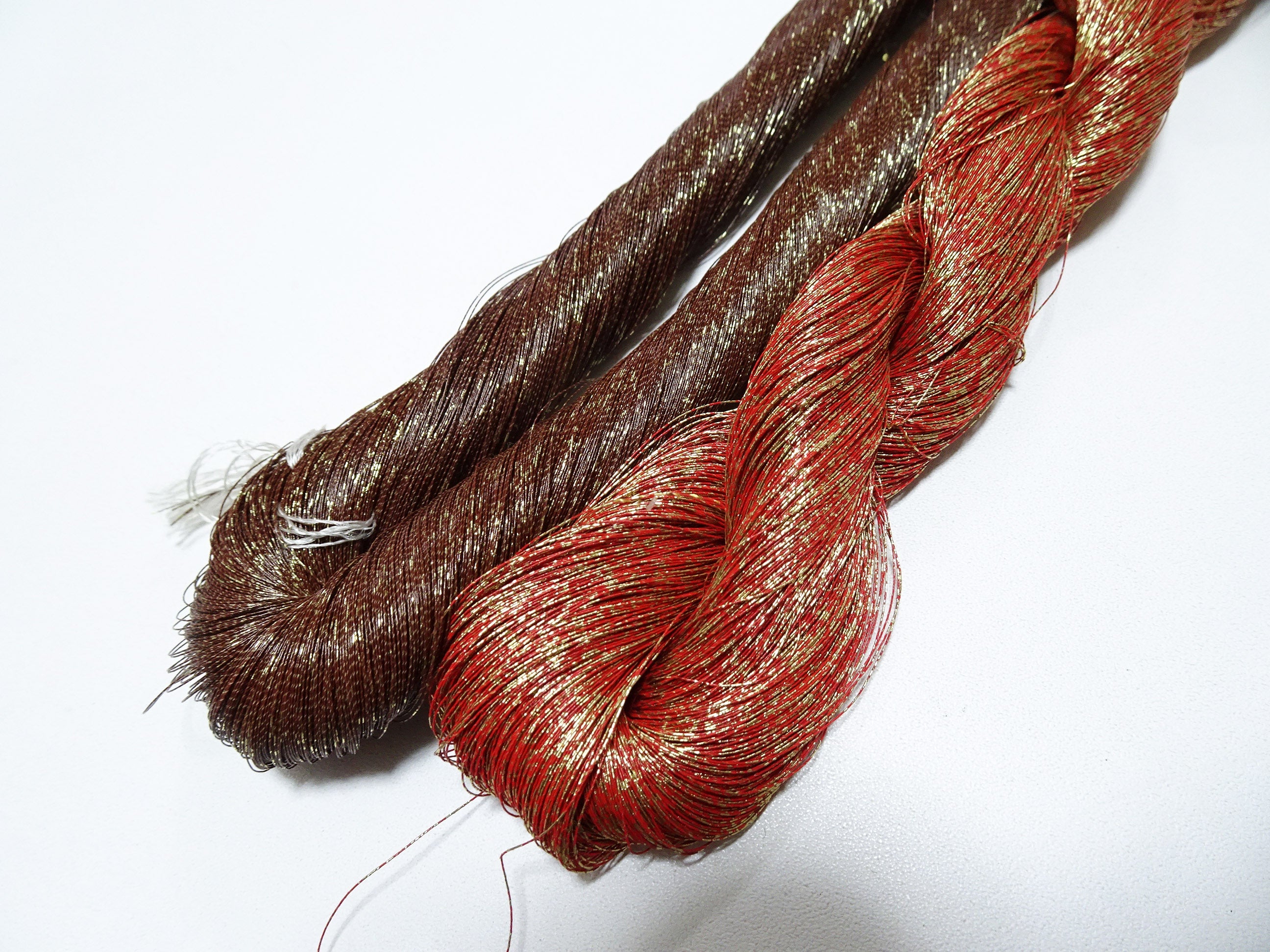 Special price! Japanese Vintage Super Rare Urushi (japanese lacquer) Kinsunago thread 2sets Over 1500M  0.16mm  12598