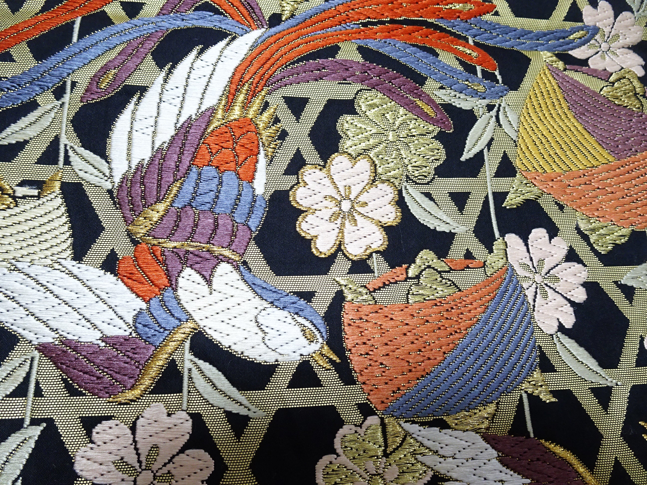 Japanese Kimono Silk Fukuro Karaori Woven cherry blossoms Pattern 12166