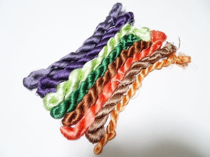 Japanese vintage silk thread 8sets embroidery 8468
