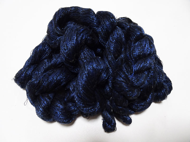 Japanese Vintage Super Rare Indigo Mud Dyeing kasuri loose Twisted Silk Thread Sets Embroidery & weave 13409