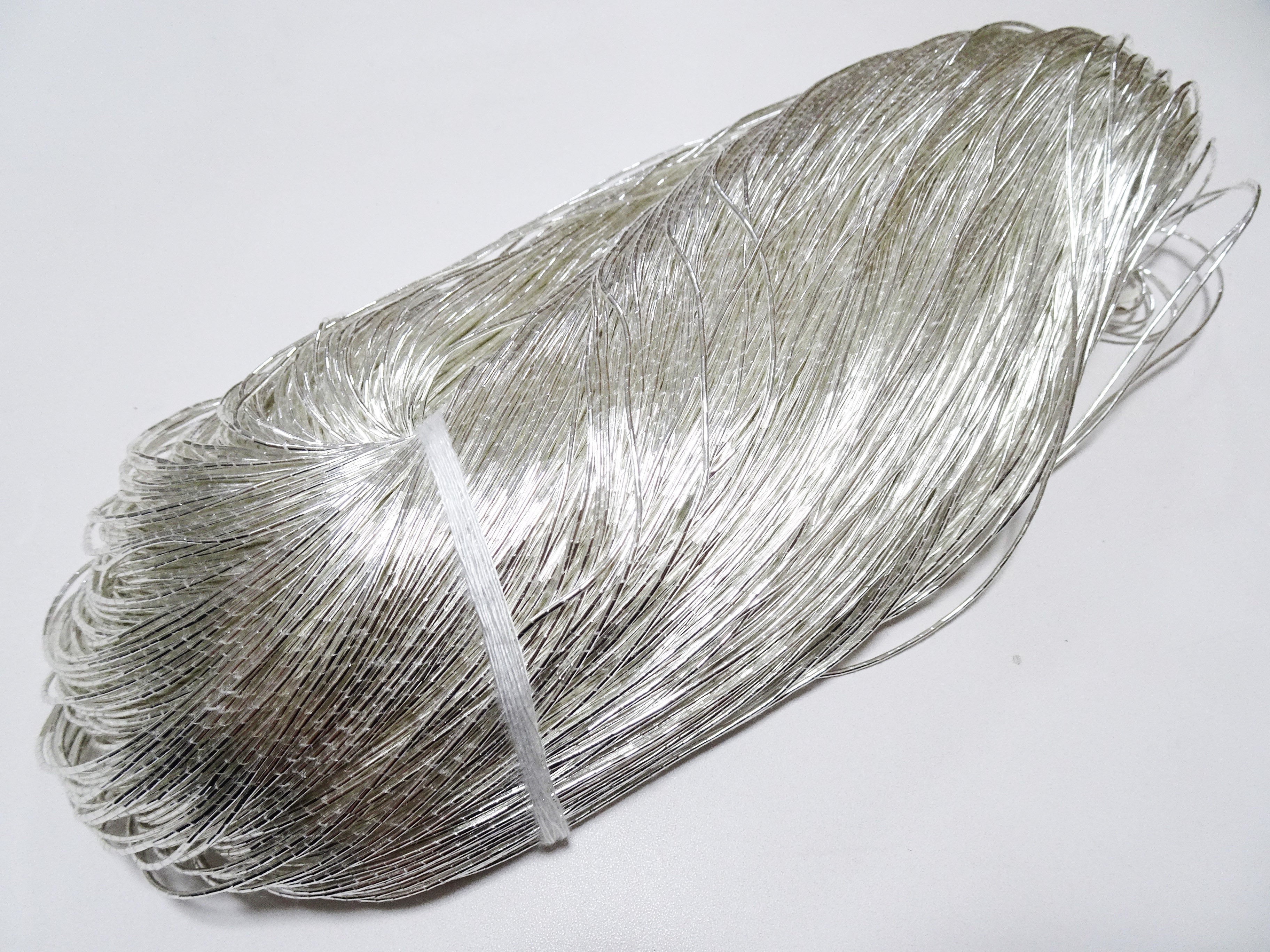 Japanese Vintage Real Silver Leaf Thread Kinkoma Embroidery S18 1.1mm